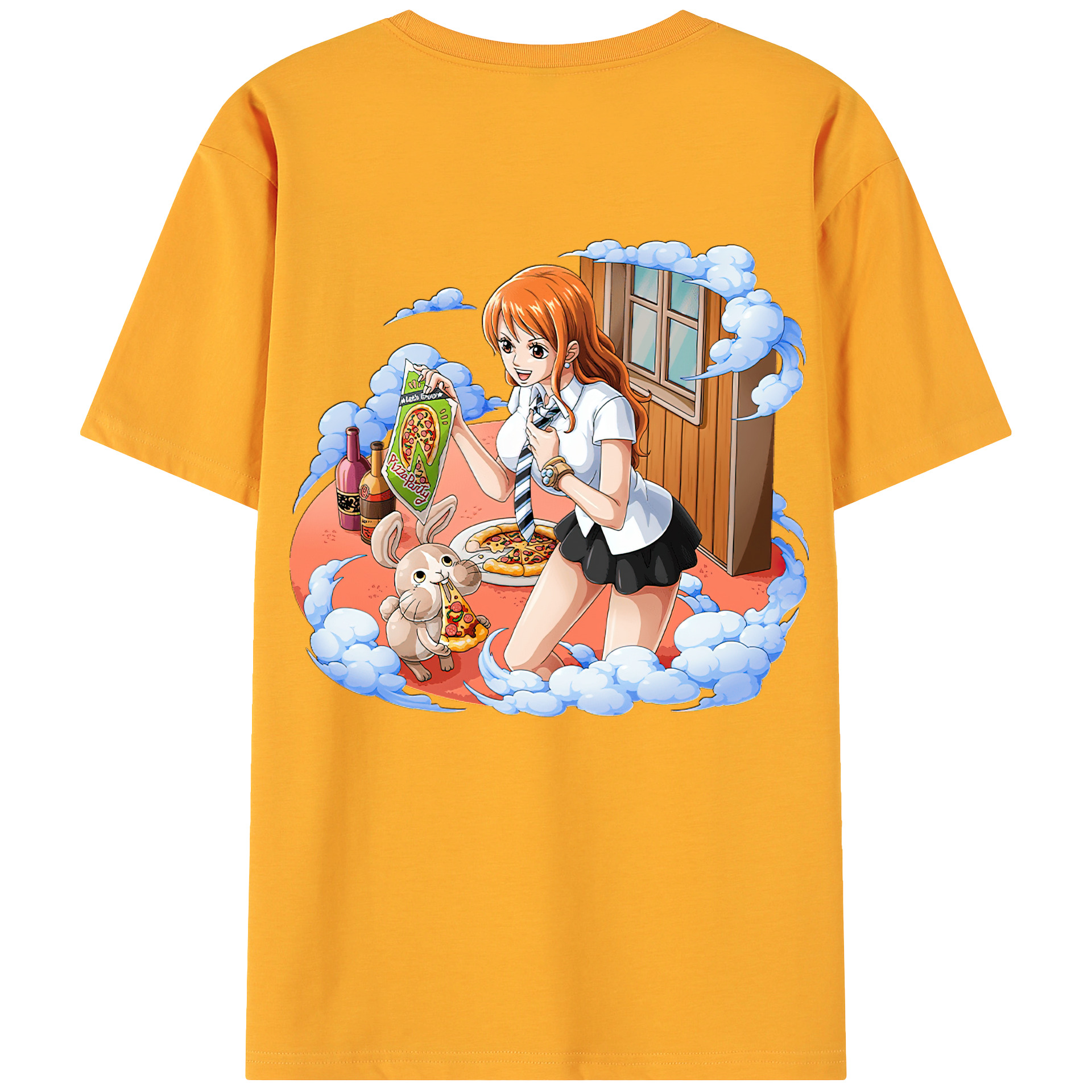 （画像用） ワンピース ナミ ONE PIECE Nami 綿100％ メンズ半袖Tシャツ（バックプリント） 通気性