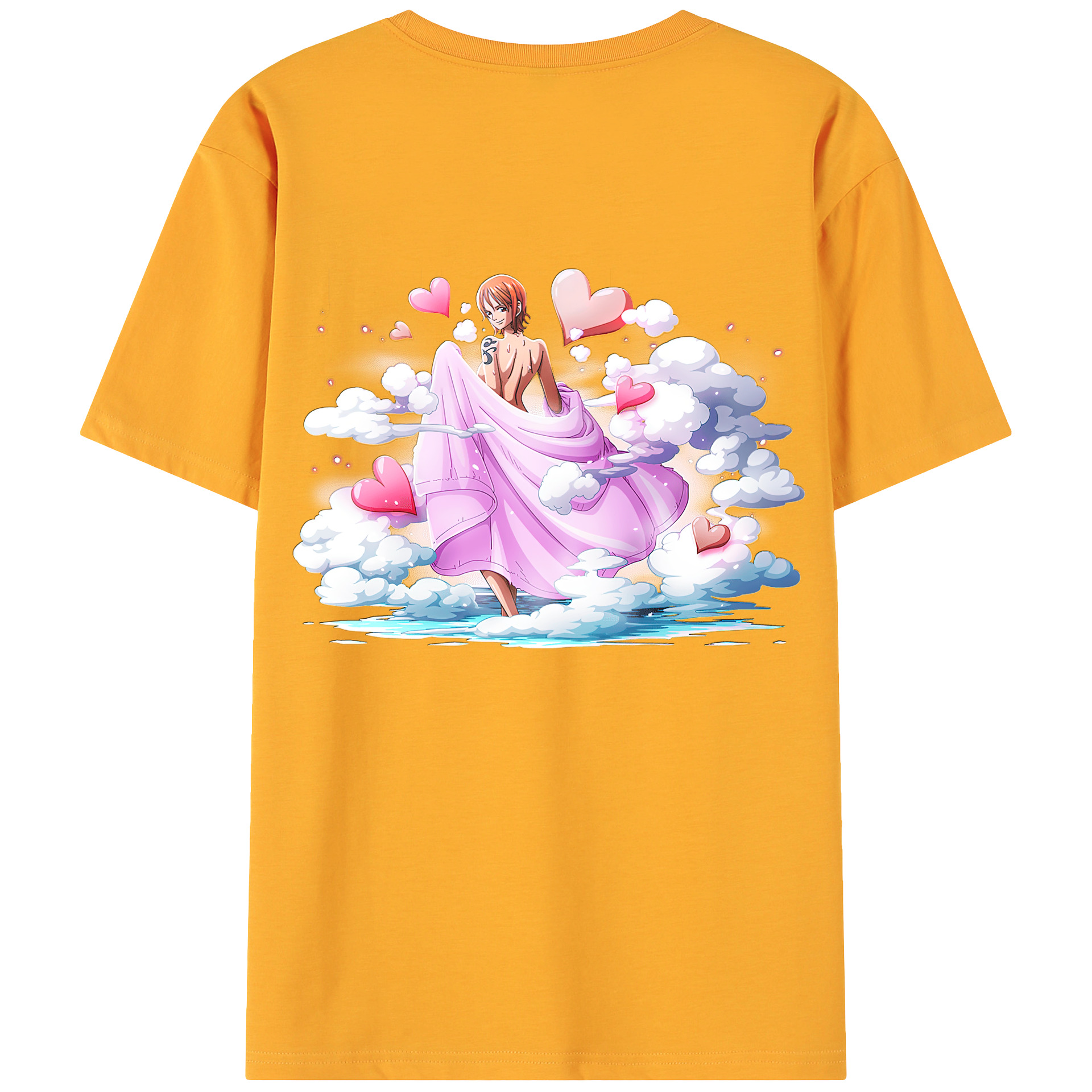 （画像用） ワンピース ナミ ONE PIECE Nami 綿100％ メンズ半袖Tシャツ（バックプリント） 通気性