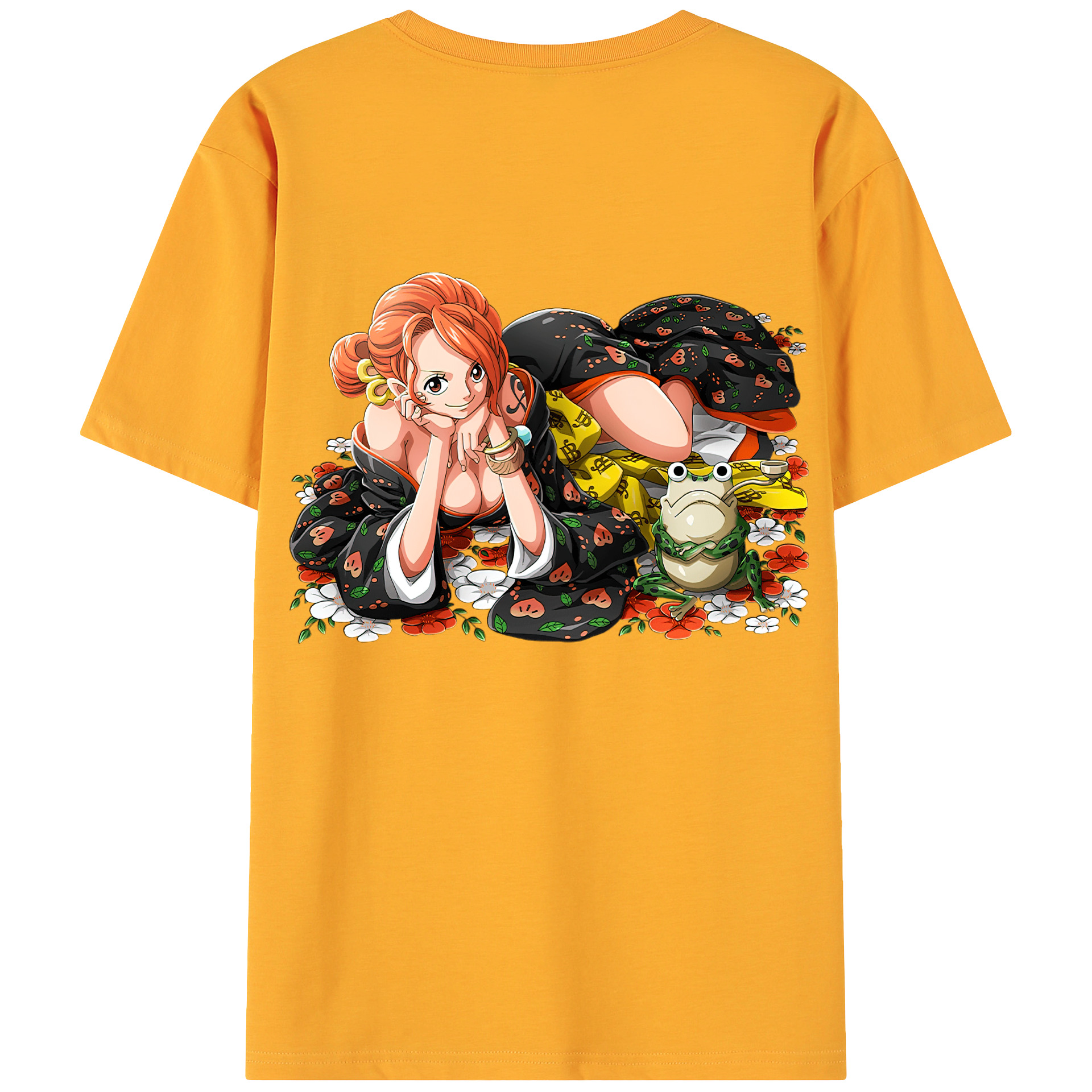 （画像用） ワンピース ナミ ONE PIECE Nami 綿100％ メンズ半袖Tシャツ（バックプリント） 通気性