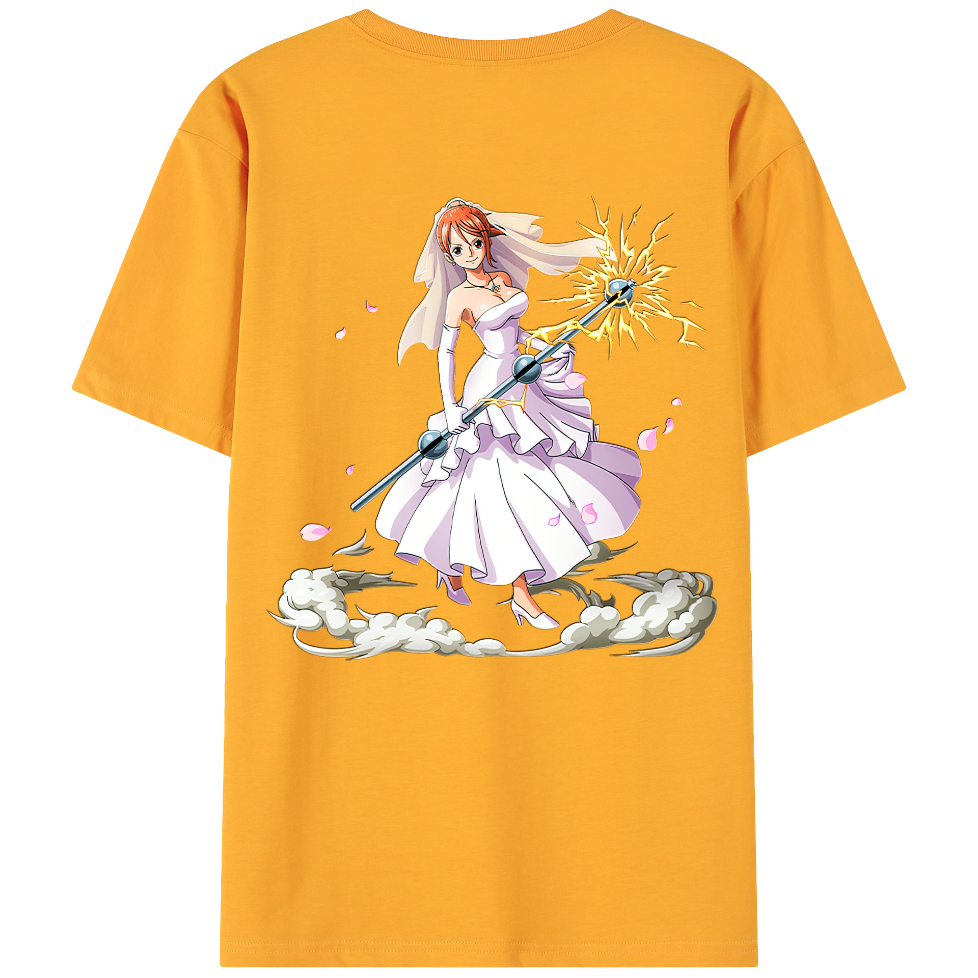 （画像用） ワンピース ナミ ONE PIECE Nami 綿100％ メンズ半袖Tシャツ（バックプリント） 通気性