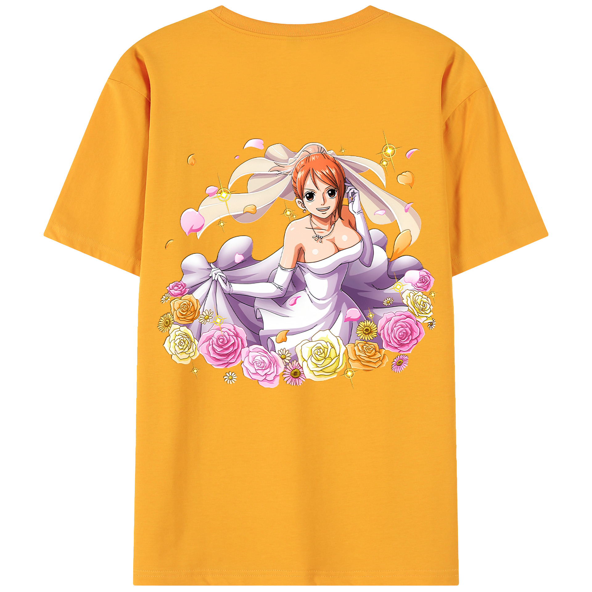 （画像用） ワンピース ナミ ONE PIECE Nami 綿100％ メンズ半袖Tシャツ（バックプリント） 通気性