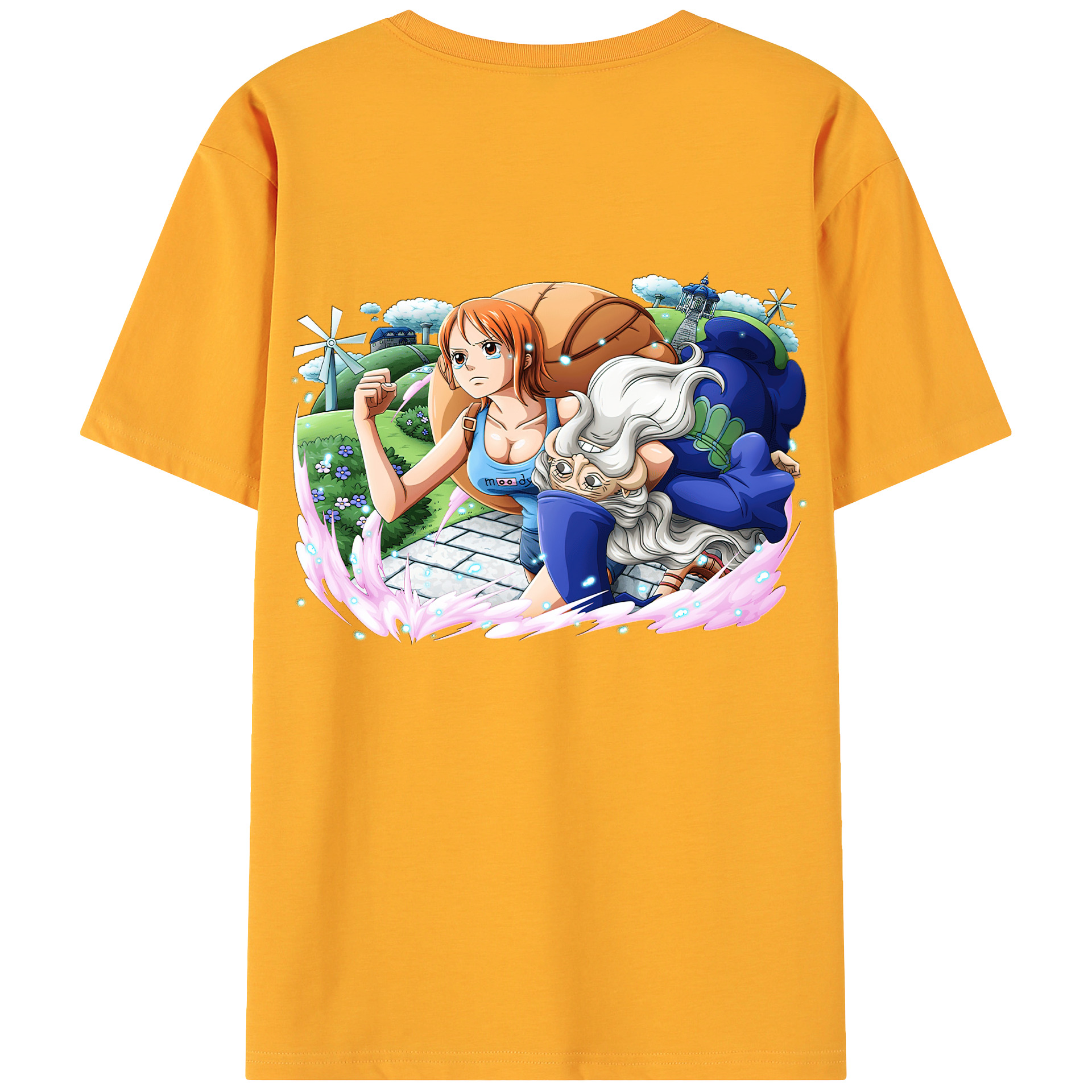 （画像用） ワンピース ナミ ONE PIECE Nami 綿100％ メンズ半袖Tシャツ（バックプリント） 通気性