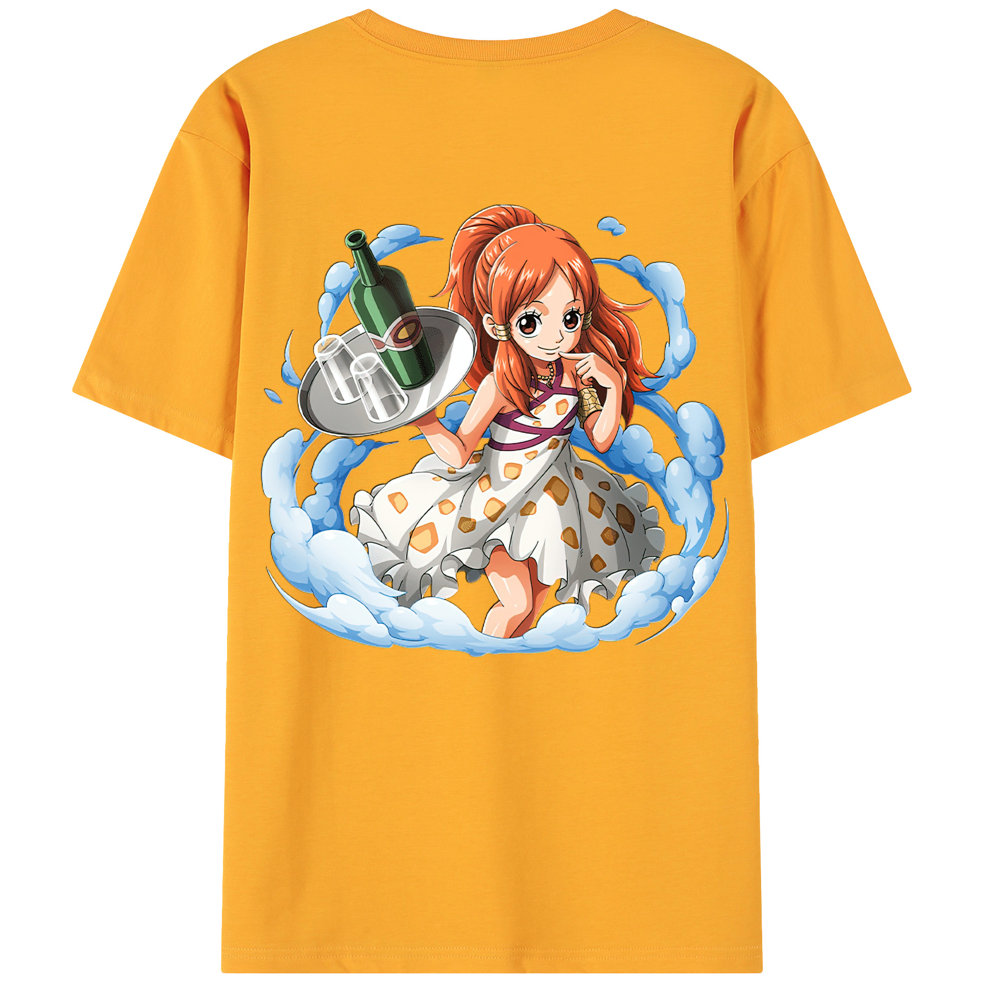 （画像用） ワンピース ナミ ONE PIECE Nami 綿100％ メンズ半袖Tシャツ（バックプリント） 通気性