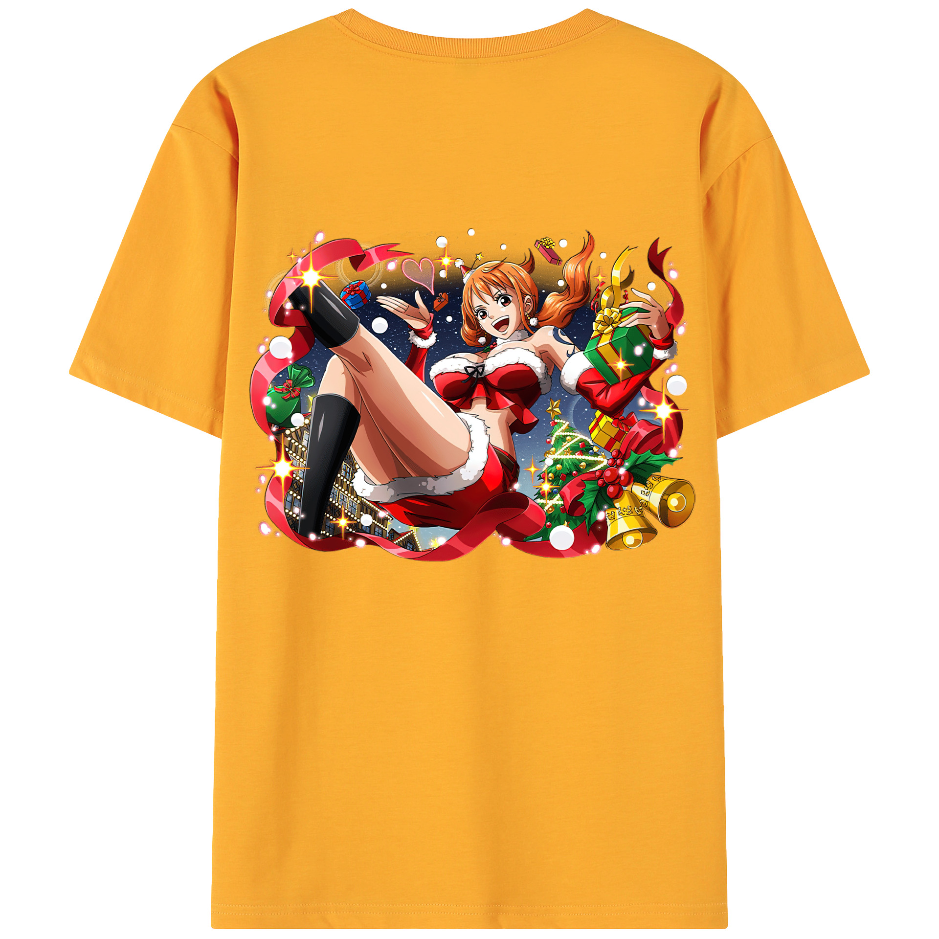 （画像用） ワンピース ナミ ONE PIECE Nami 綿100％ メンズ半袖Tシャツ（バックプリント） 通気性