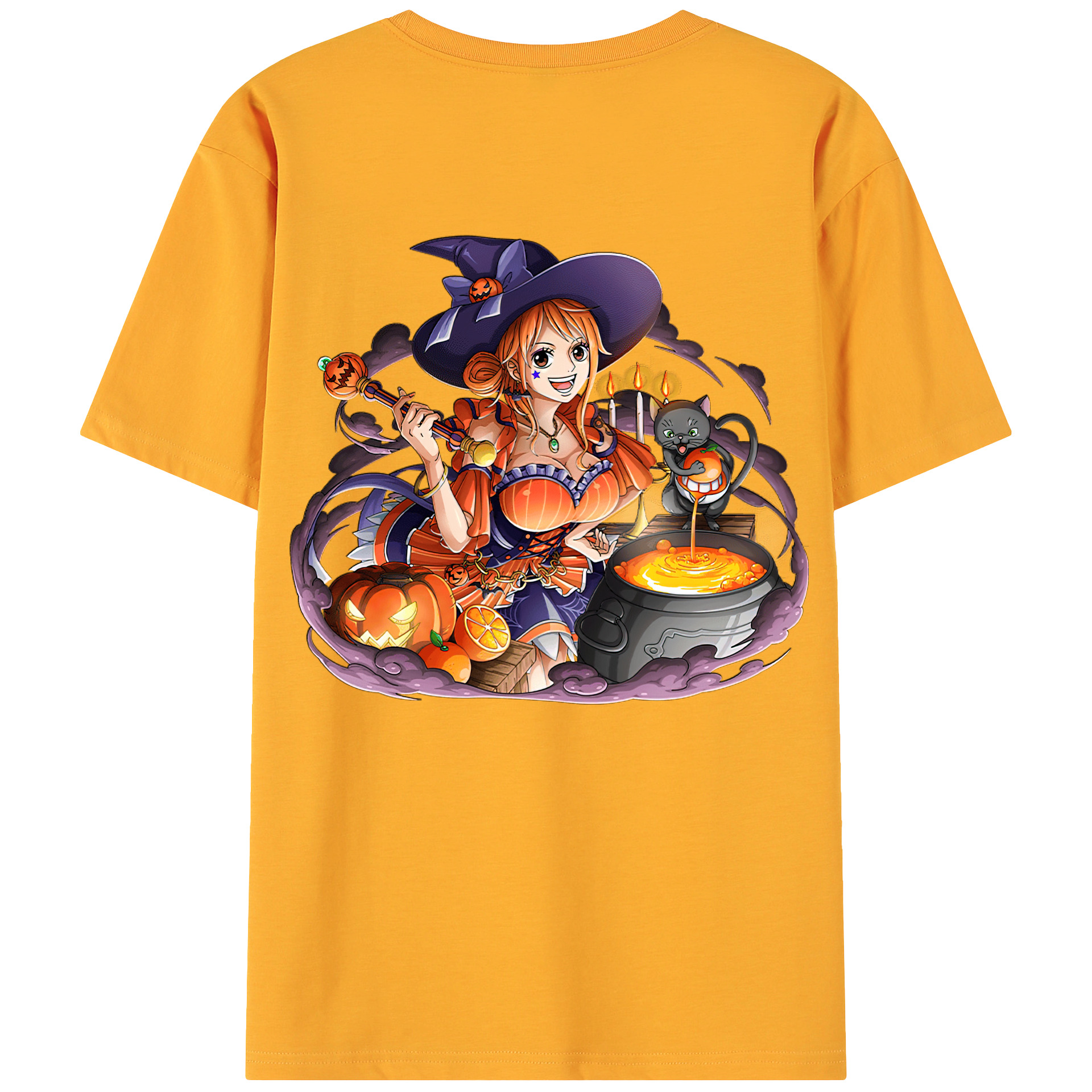 （画像用） ワンピース ナミ ONE PIECE Nami 綿100％ メンズ半袖Tシャツ（バックプリント） 通気性