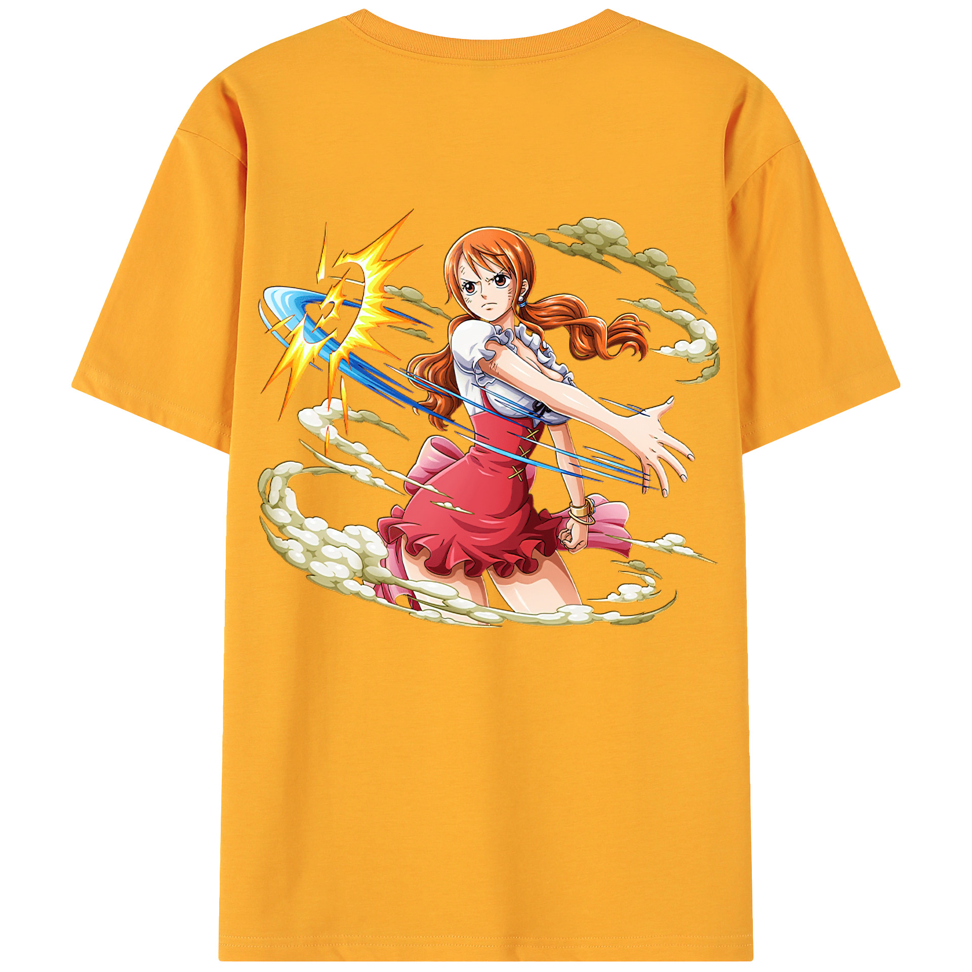 （画像用） ワンピース ナミ ONE PIECE Nami 綿100％ メンズ半袖Tシャツ（バックプリント） 通気性