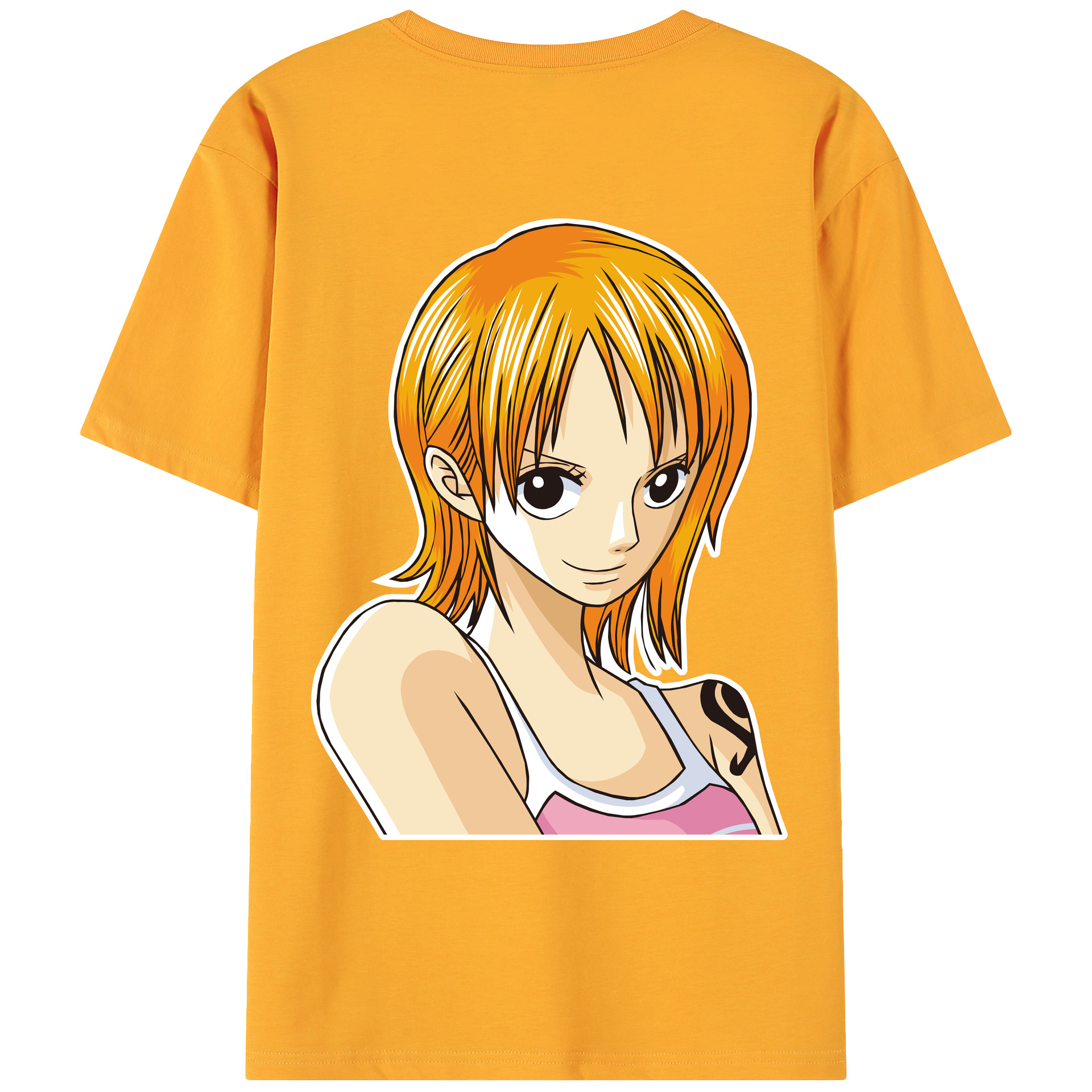 （画像用） ワンピース ナミ ONE PIECE Nami 綿100％ メンズ半袖Tシャツ（バックプリント） 通気性