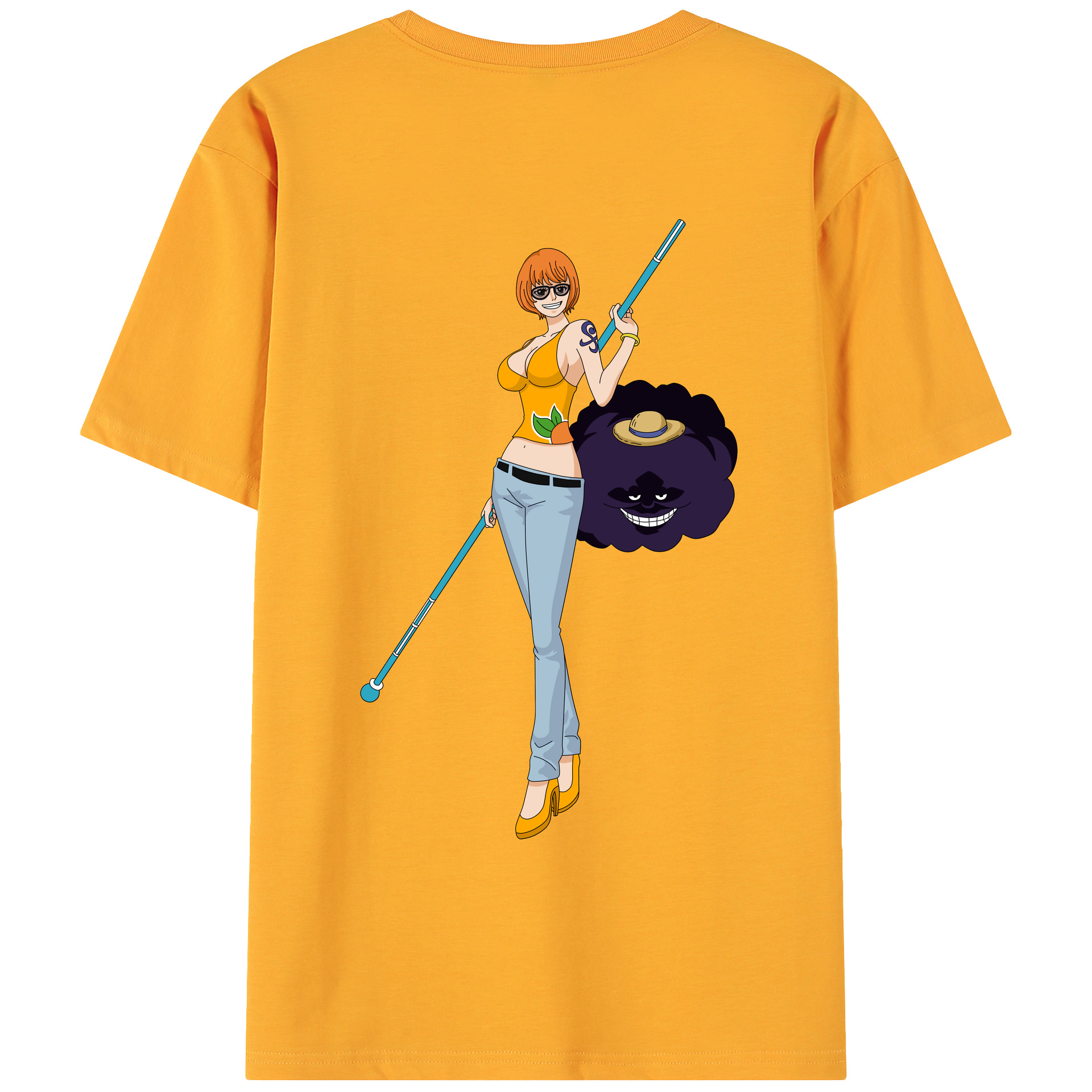 （画像用） ワンピース ナミ ONE PIECE Nami 綿100％ メンズ半袖Tシャツ（バックプリント） 通気性
