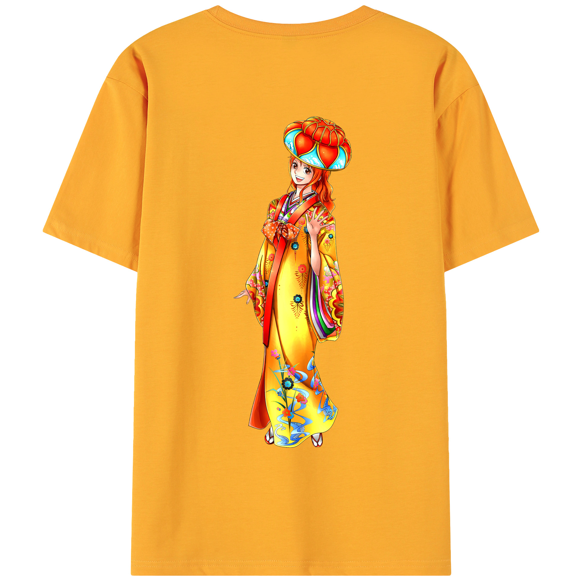 （画像用） ワンピース ナミ ONE PIECE Nami 綿100％ メンズ半袖Tシャツ（バックプリント） 通気性