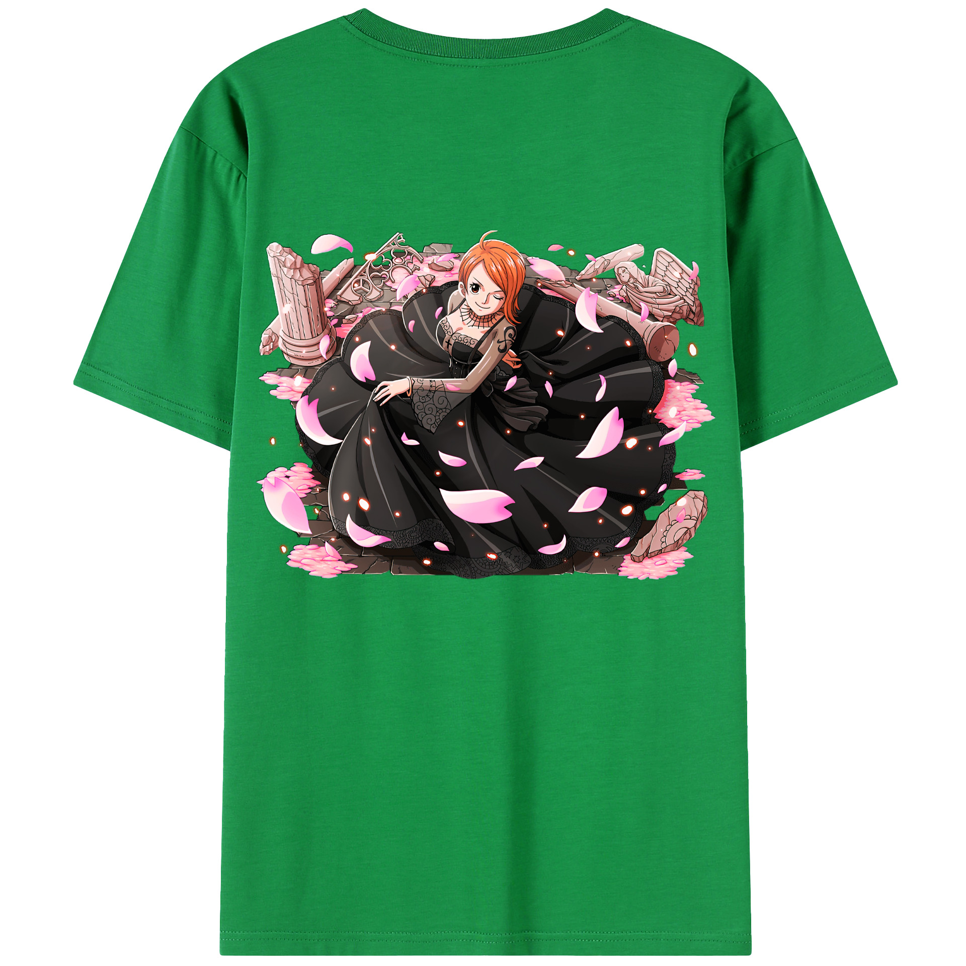 （画像用） ワンピース ナミ ONE PIECE Nami 綿100％ メンズ半袖Tシャツ（バックプリント） 通気性