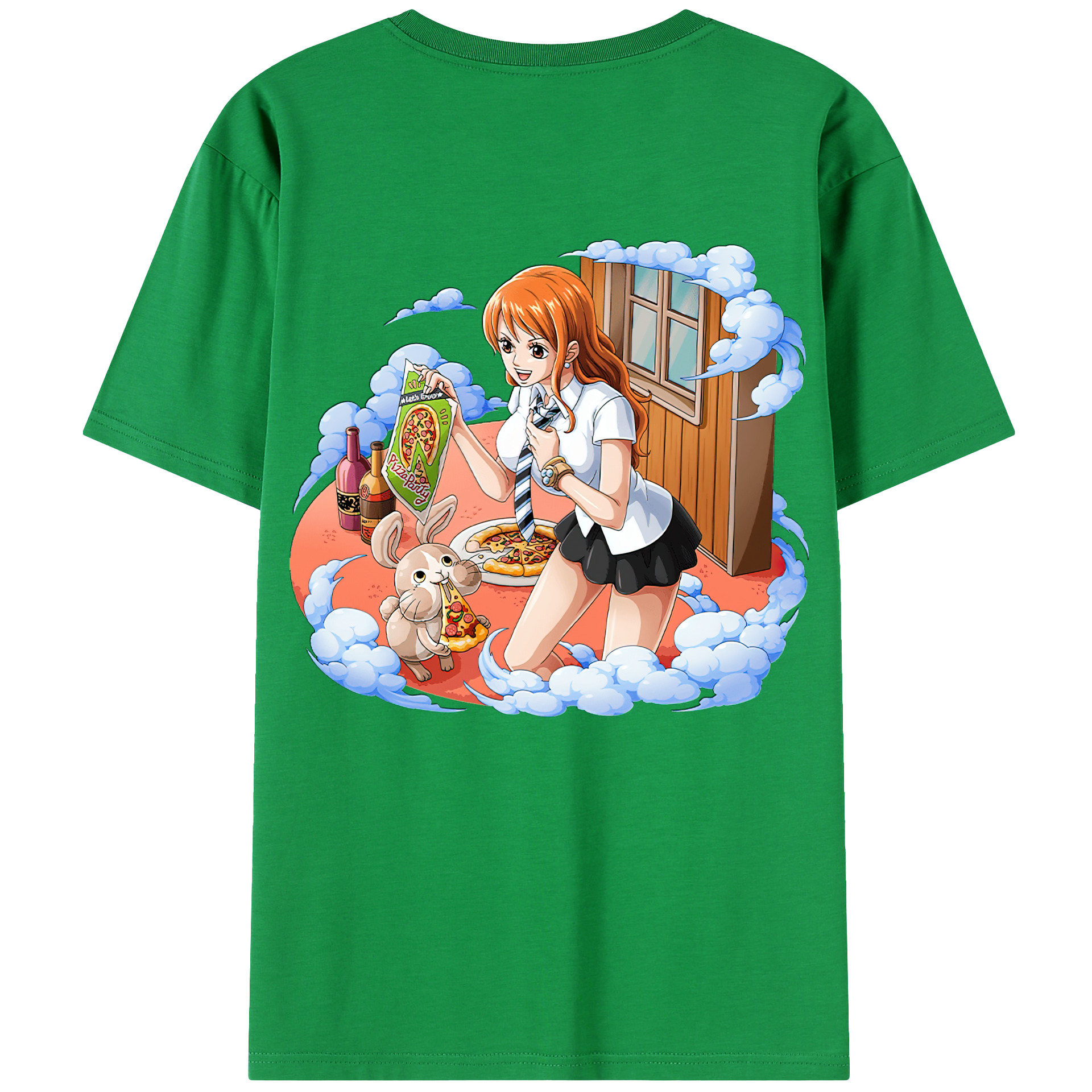 （画像用） ワンピース ナミ ONE PIECE Nami 綿100％ メンズ半袖Tシャツ（バックプリント） 通気性