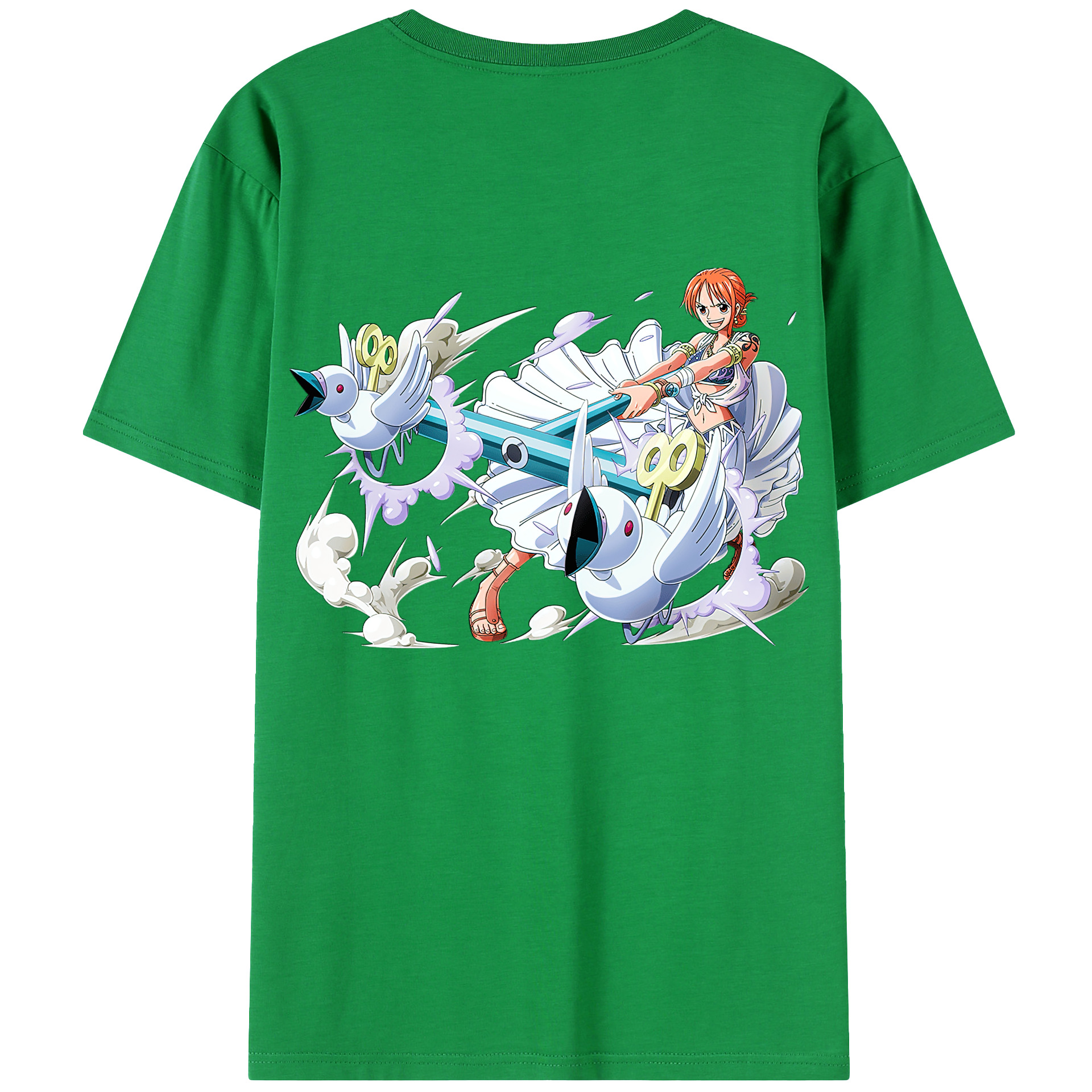 （画像用） ワンピース ナミ ONE PIECE Nami 綿100％ メンズ半袖Tシャツ（バックプリント） 通気性