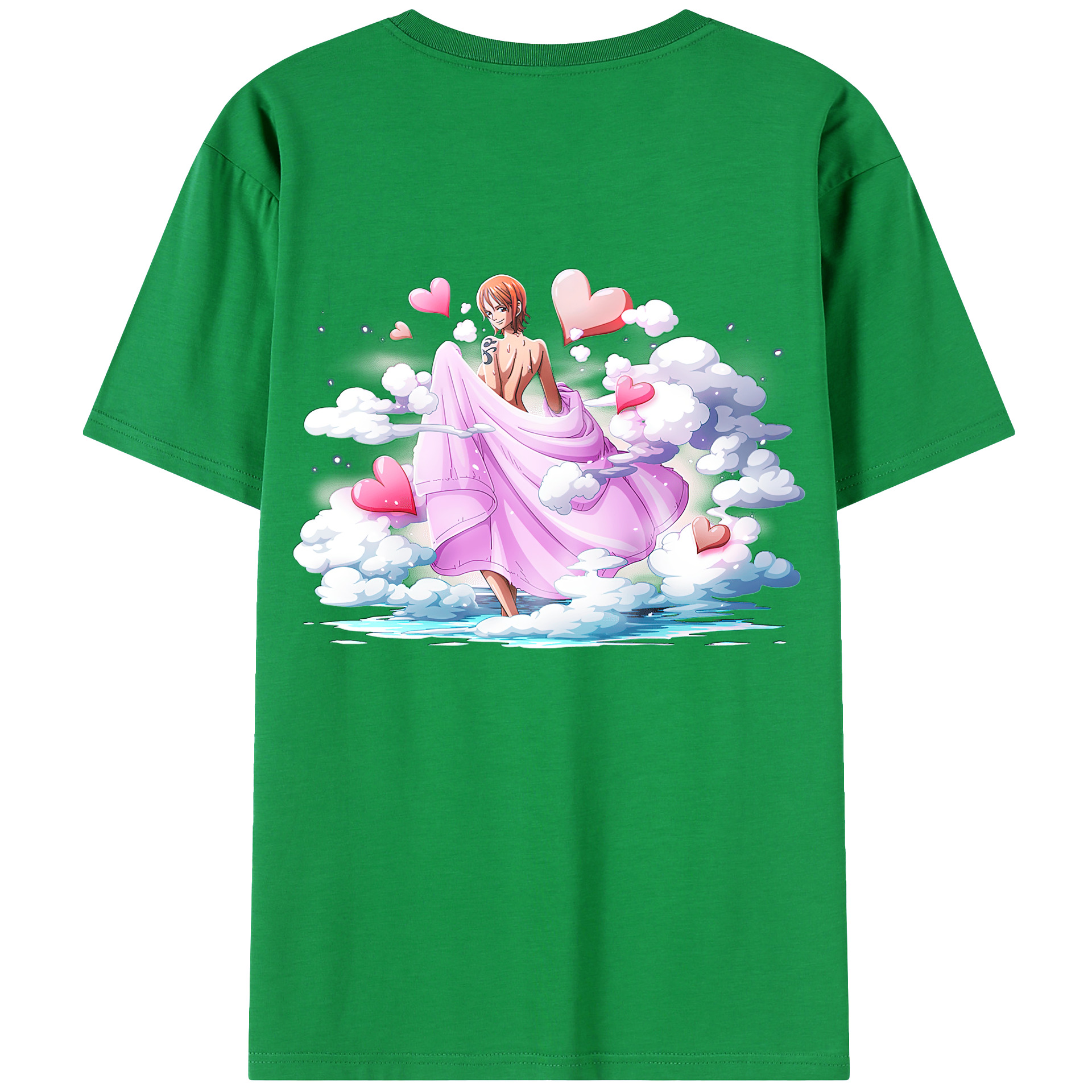 （画像用） ワンピース ナミ ONE PIECE Nami 綿100％ メンズ半袖Tシャツ（バックプリント） 通気性