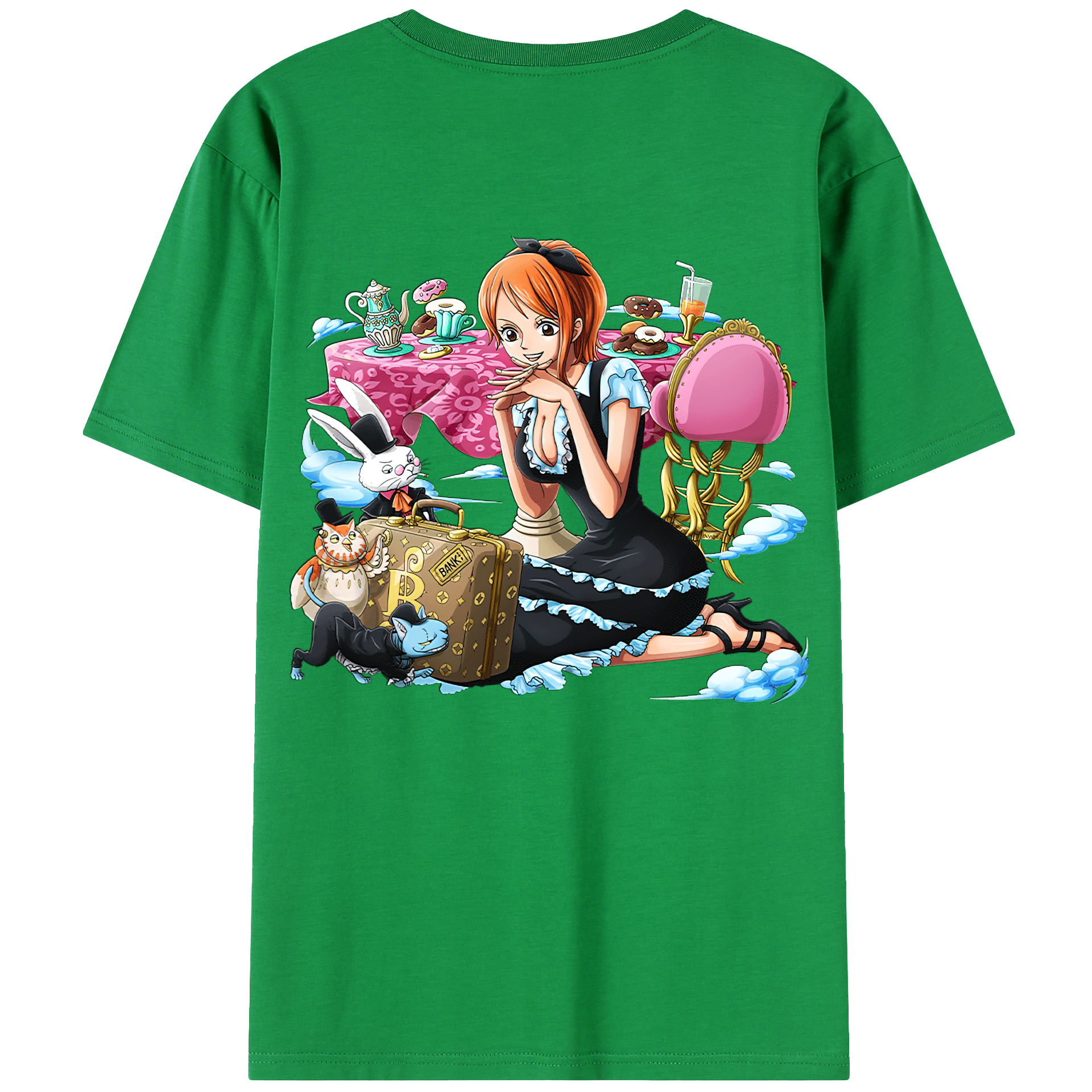 （画像用） ワンピース ナミ ONE PIECE Nami 綿100％ メンズ半袖Tシャツ（バックプリント） 通気性