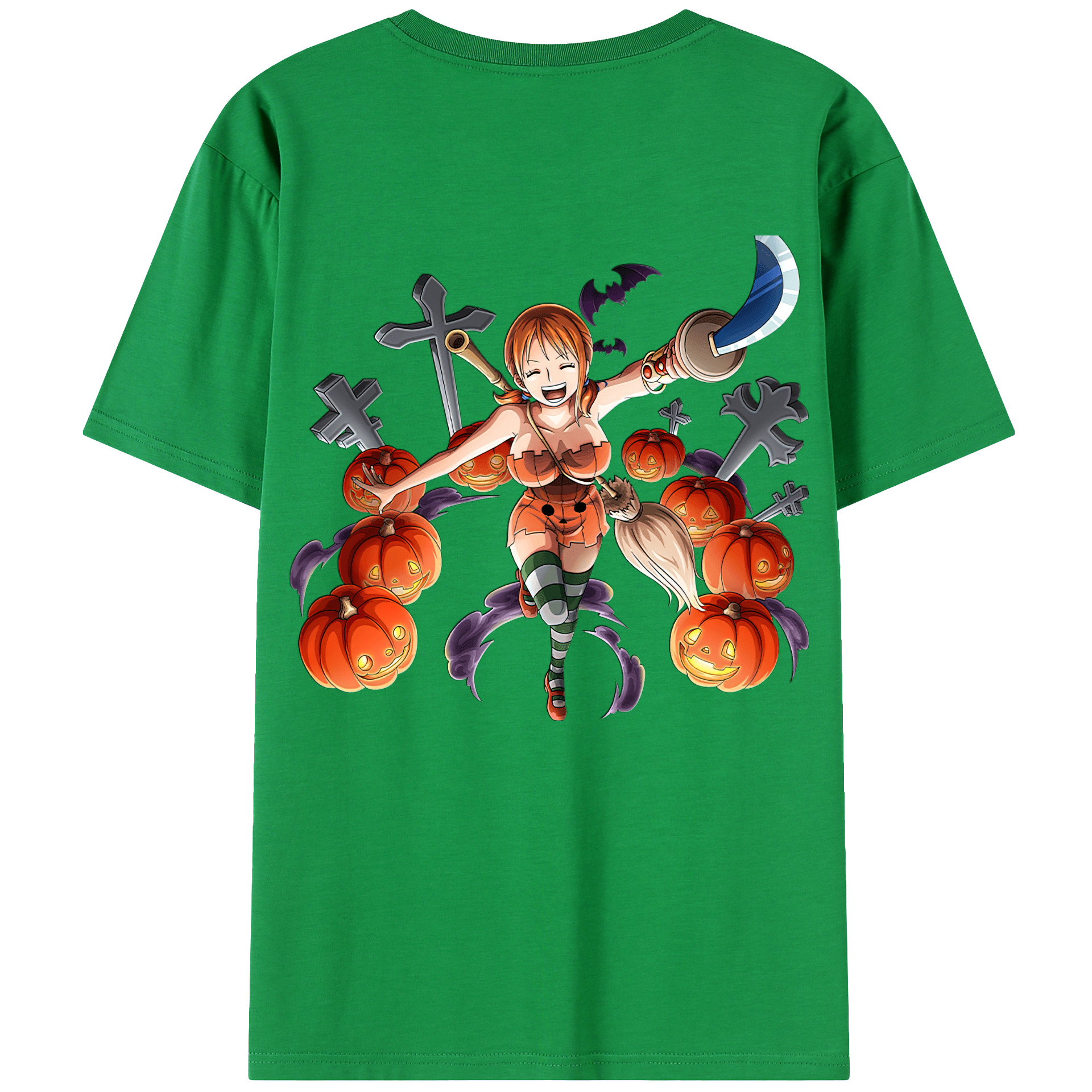 （画像用） ワンピース ナミ ONE PIECE Nami 綿100％ メンズ半袖Tシャツ（バックプリント） 通気性