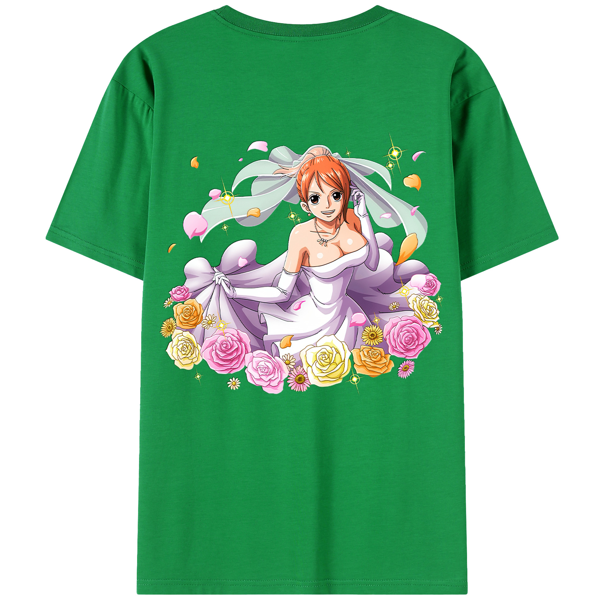 （画像用） ワンピース ナミ ONE PIECE Nami 綿100％ メンズ半袖Tシャツ（バックプリント） 通気性