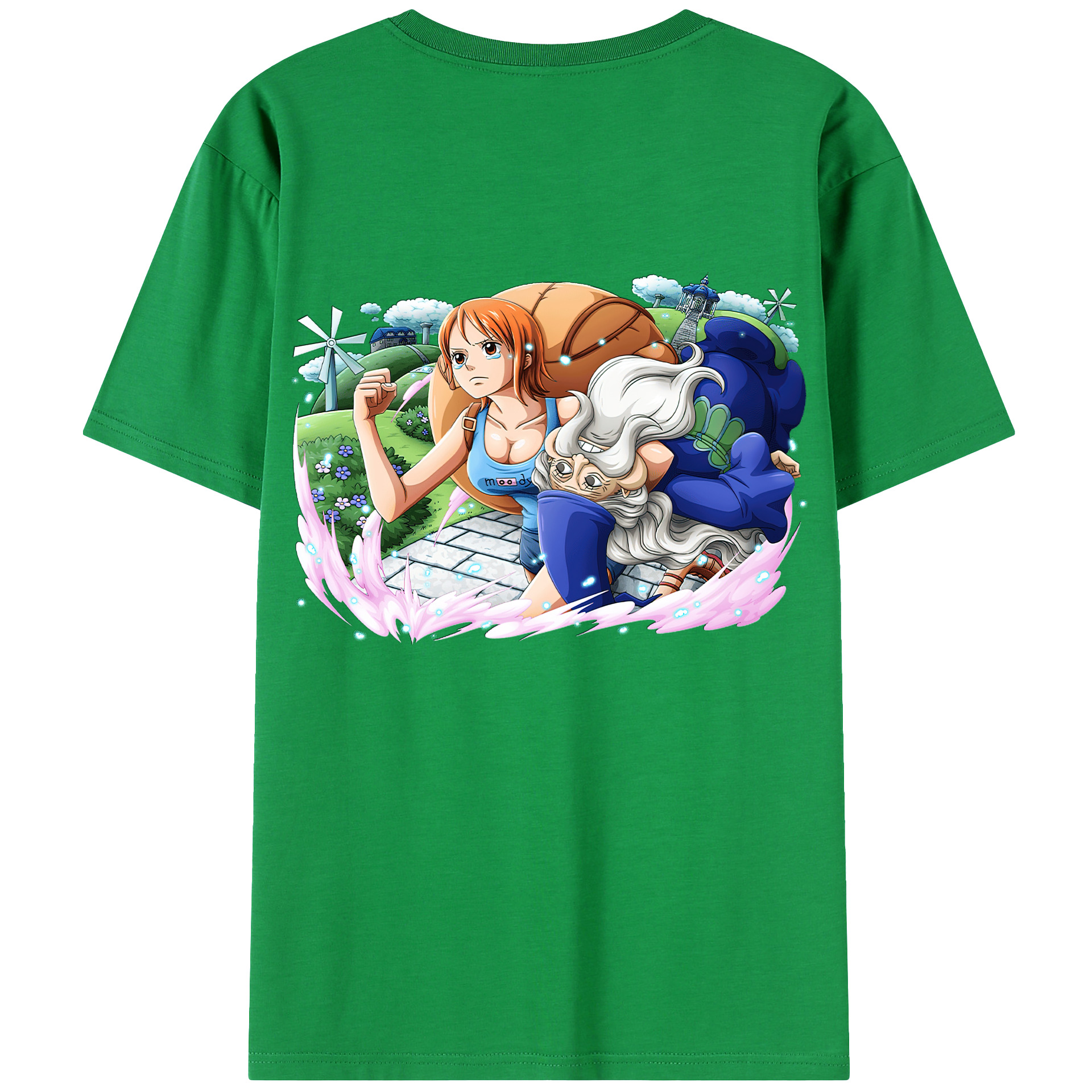 （画像用） ワンピース ナミ ONE PIECE Nami 綿100％ メンズ半袖Tシャツ（バックプリント） 通気性