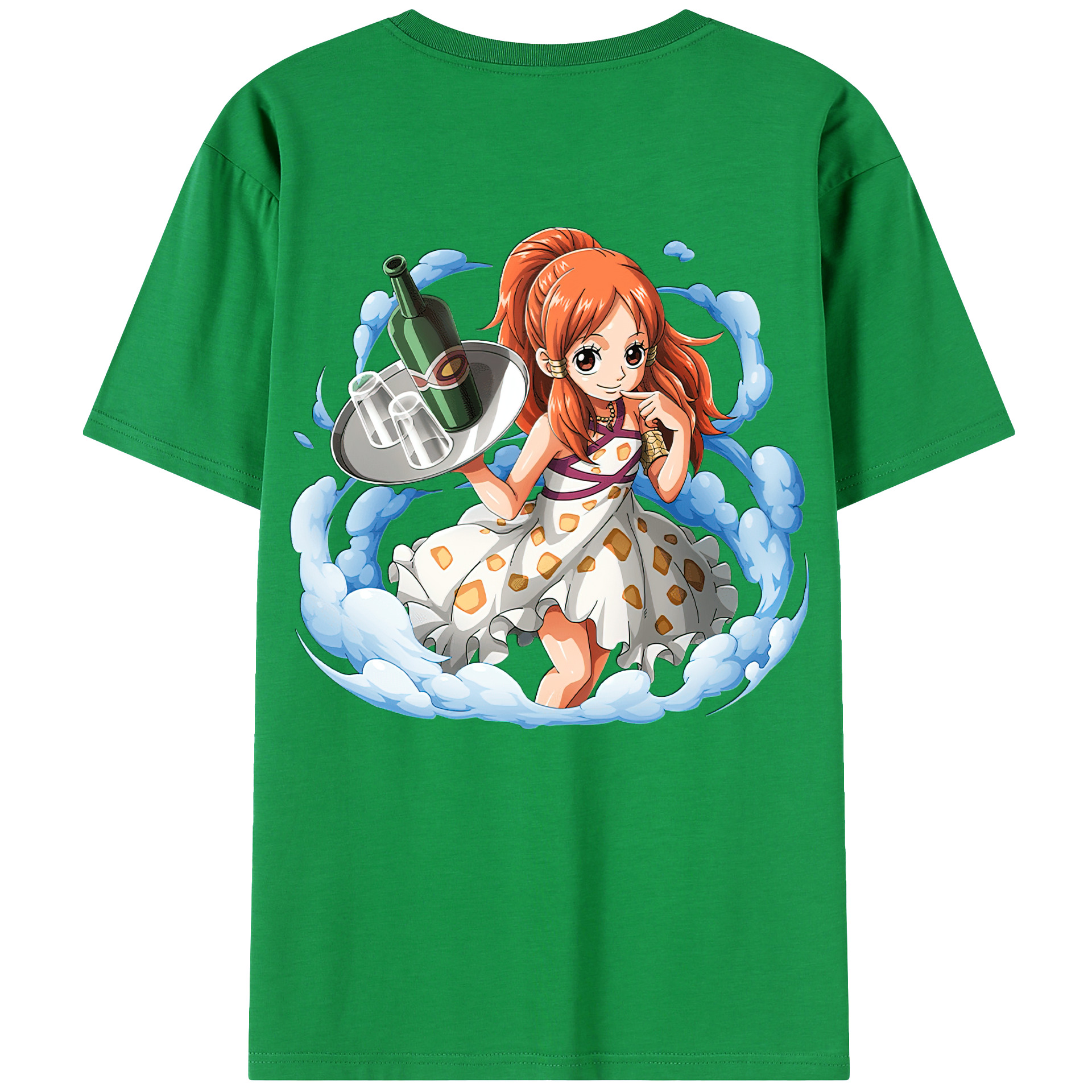 （画像用） ワンピース ナミ ONE PIECE Nami 綿100％ メンズ半袖Tシャツ（バックプリント） 通気性