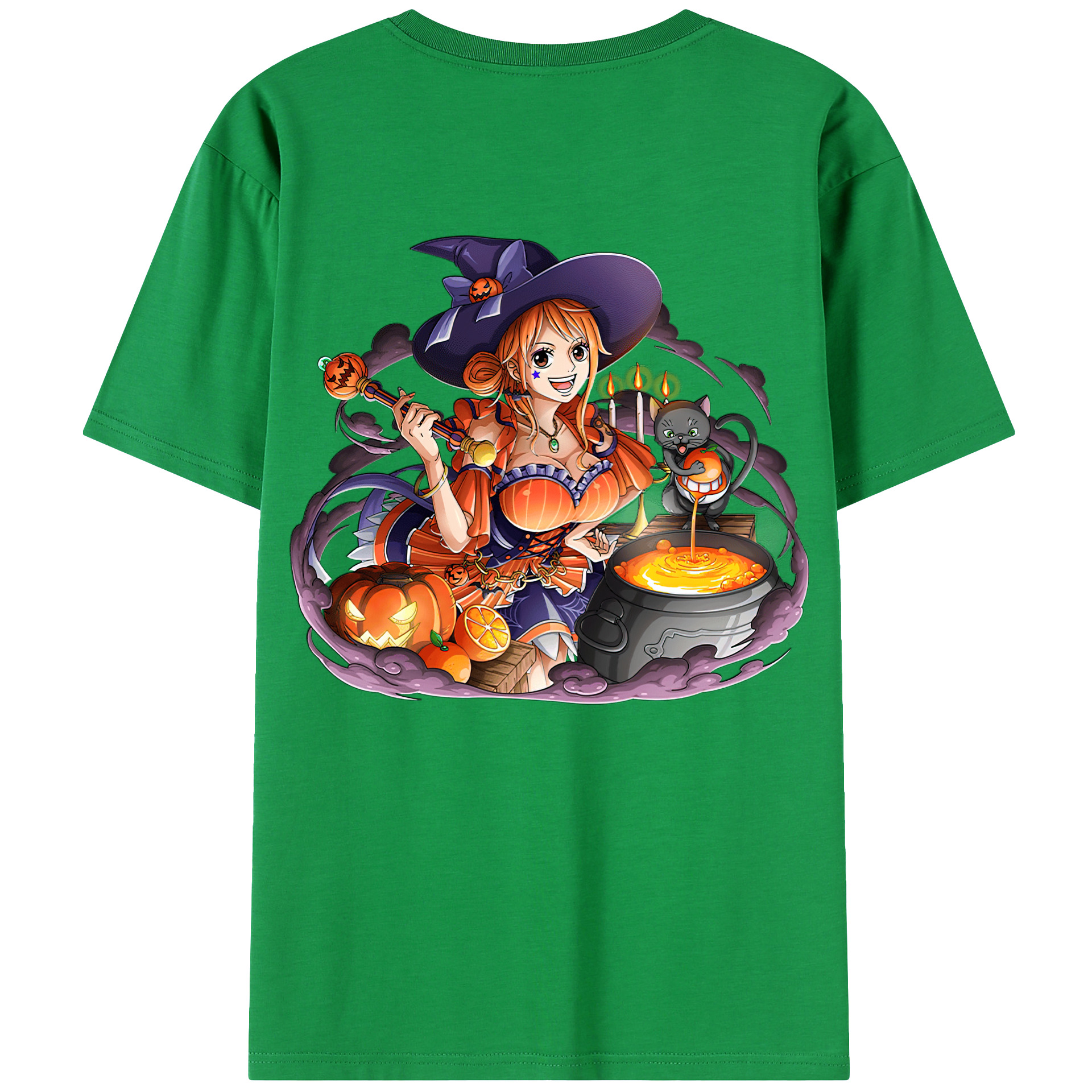 （画像用） ワンピース ナミ ONE PIECE Nami 綿100％ メンズ半袖Tシャツ（バックプリント） 通気性