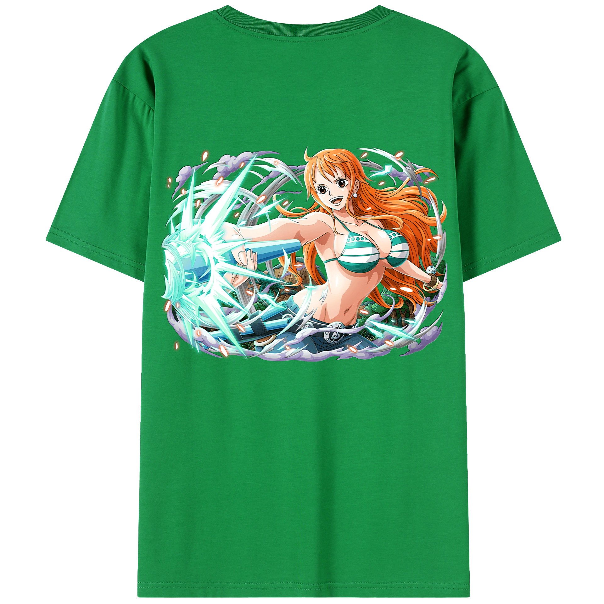 （画像用） ワンピース ナミ ONE PIECE Nami 綿100％ メンズ半袖Tシャツ（バックプリント） 通気性