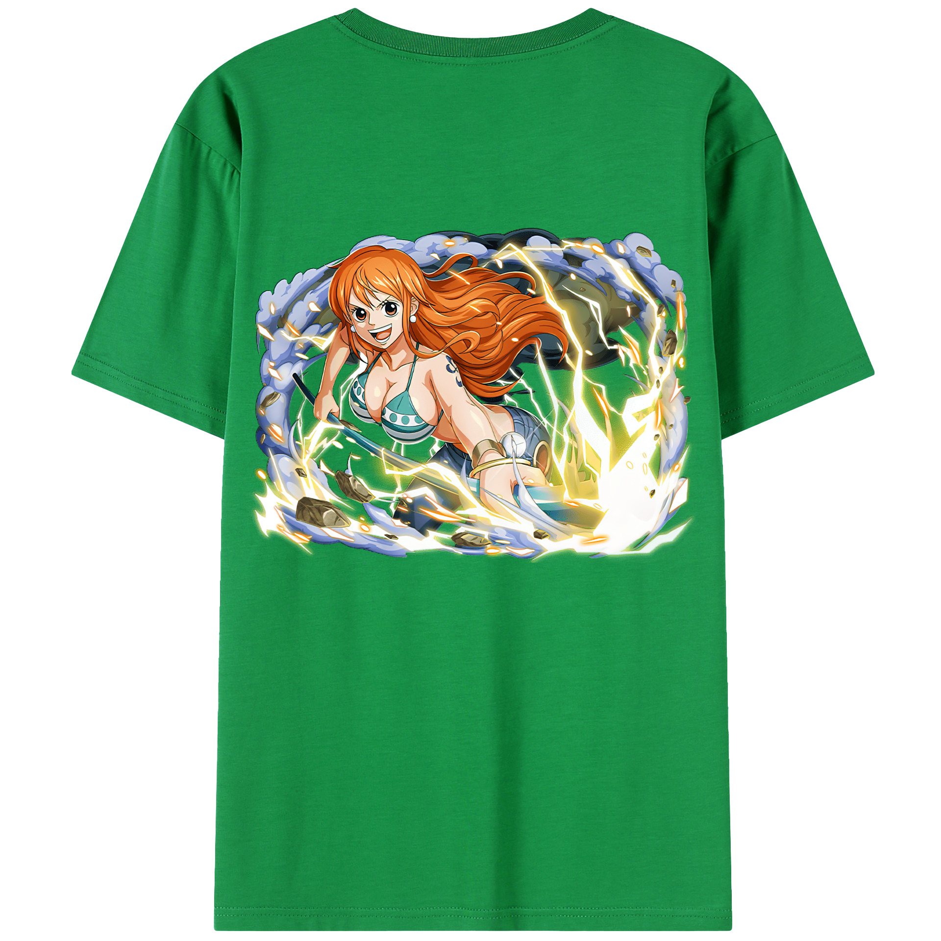 （画像用） ワンピース ナミ ONE PIECE Nami 綿100％ メンズ半袖Tシャツ（バックプリント） 通気性