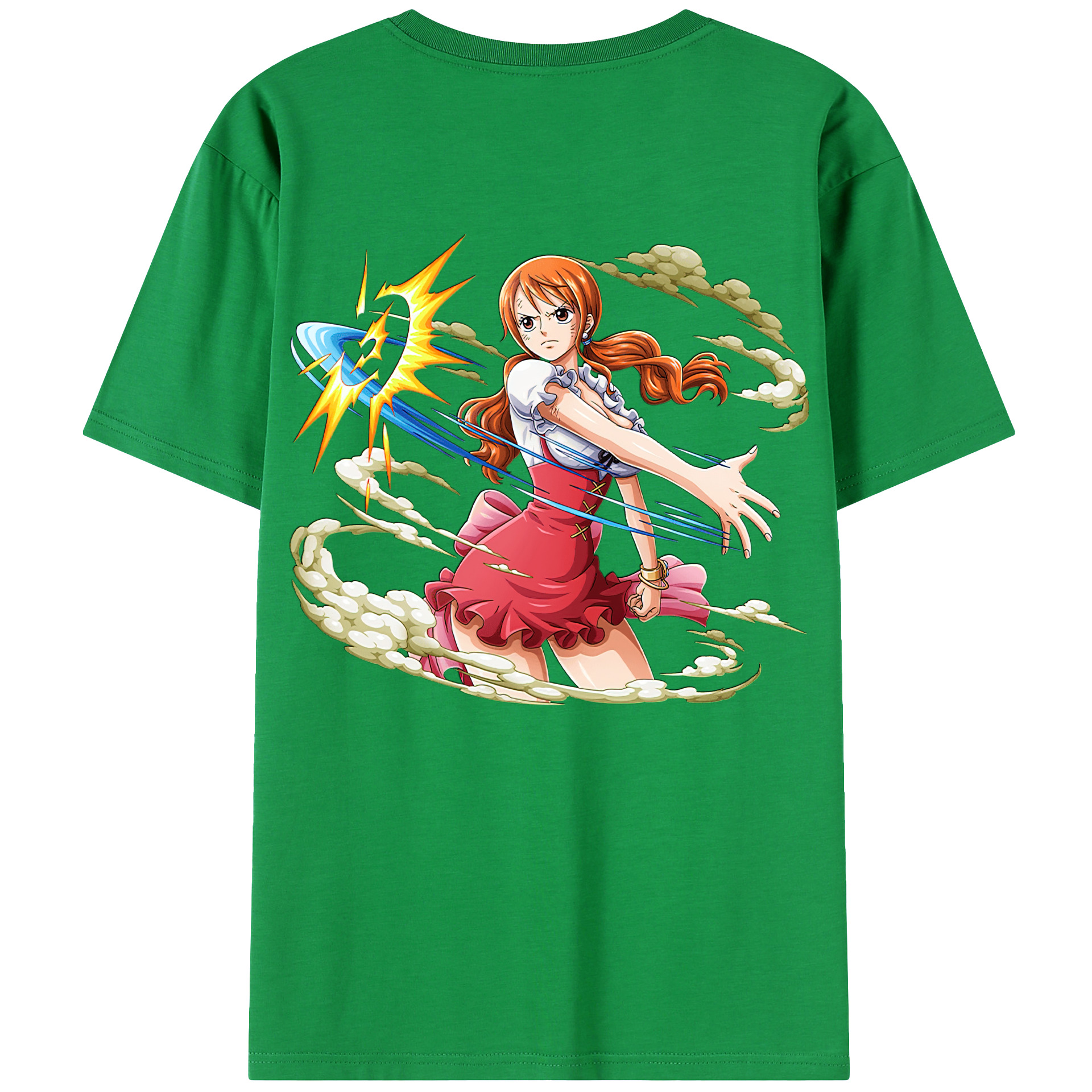 （画像用） ワンピース ナミ ONE PIECE Nami 綿100％ メンズ半袖Tシャツ（バックプリント） 通気性