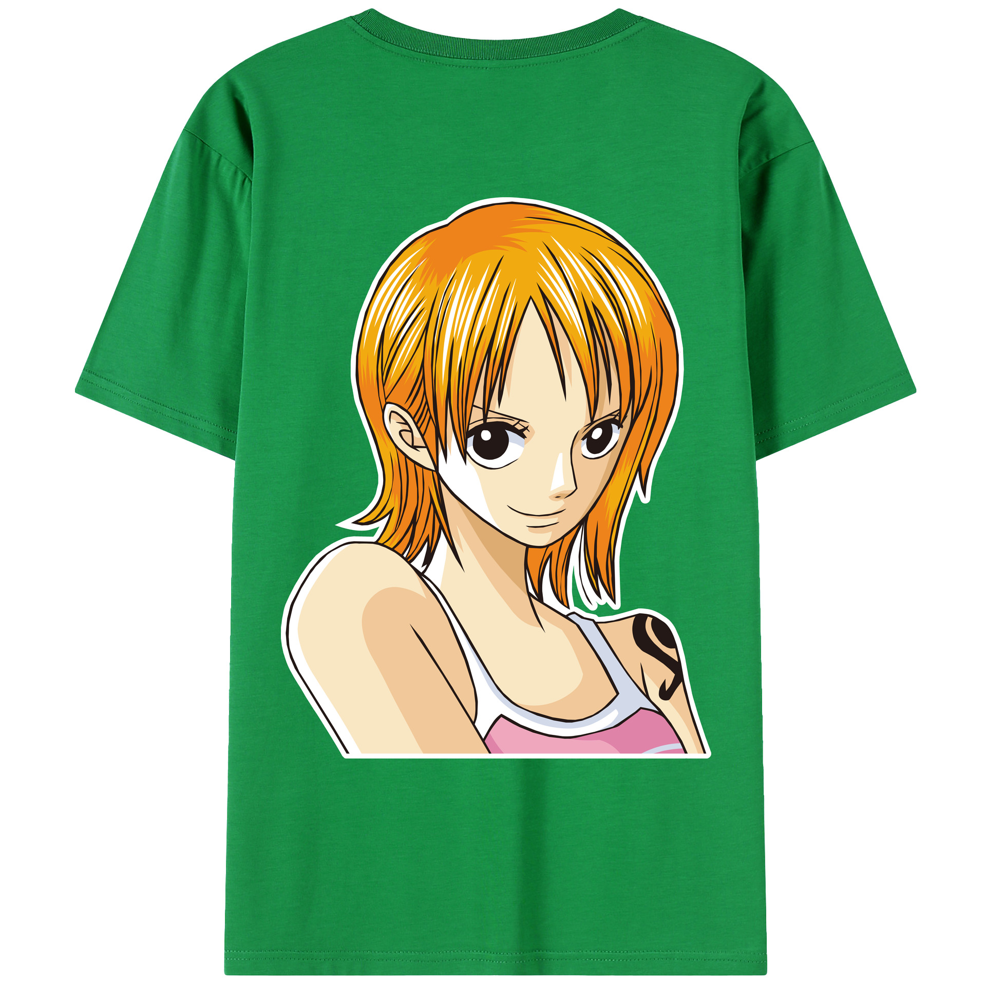 （画像用） ワンピース ナミ ONE PIECE Nami 綿100％ メンズ半袖Tシャツ（バックプリント） 通気性