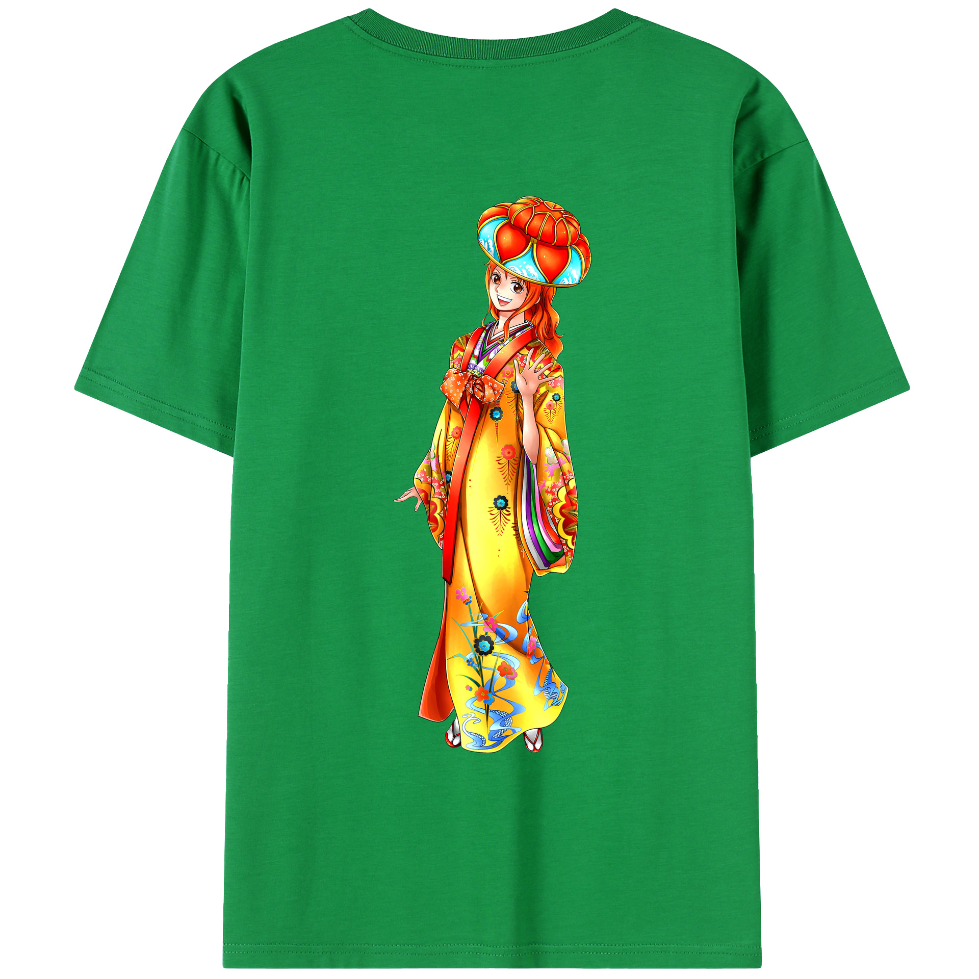 （画像用） ワンピース ナミ ONE PIECE Nami 綿100％ メンズ半袖Tシャツ（バックプリント） 通気性