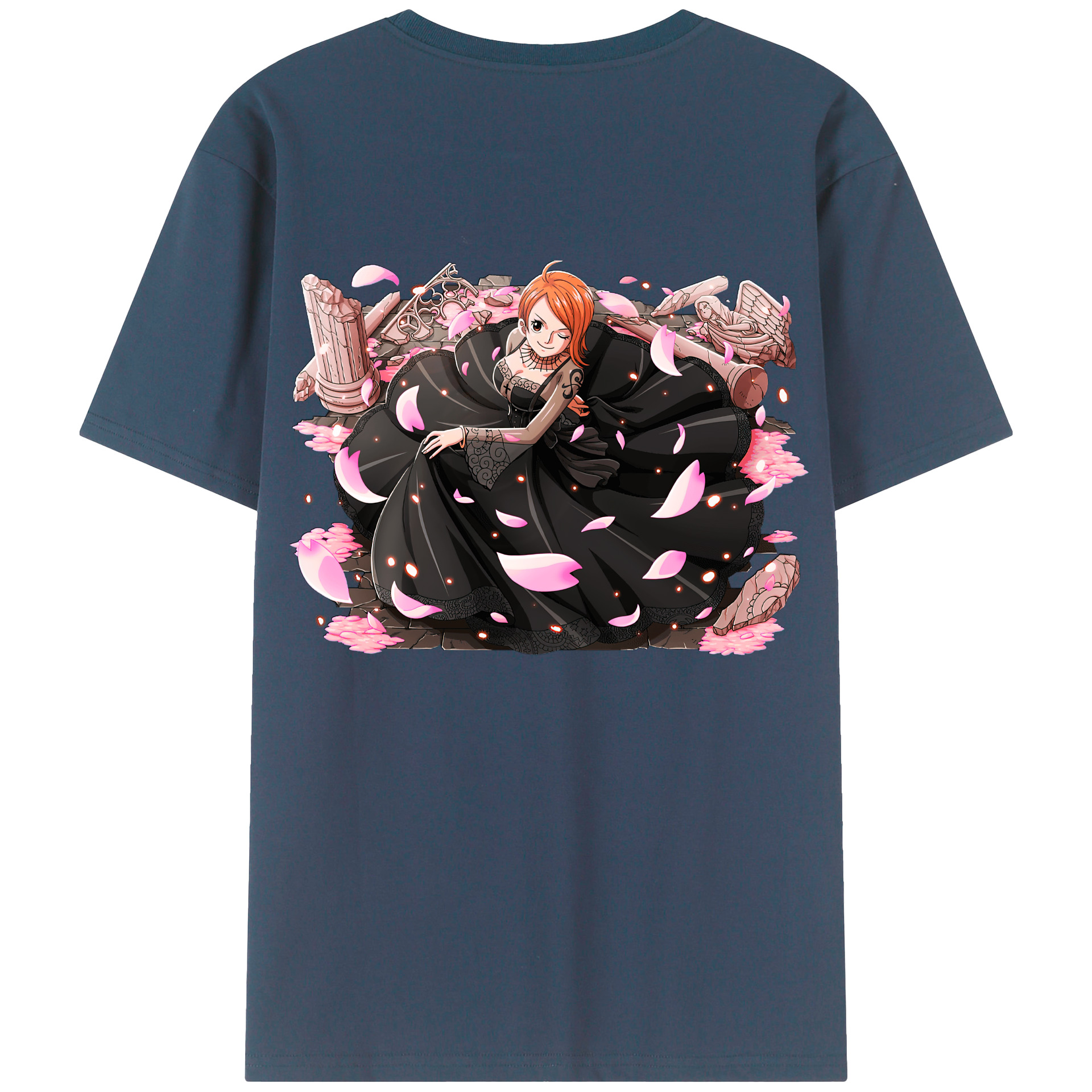 （画像用） ワンピース ナミ ONE PIECE Nami 綿100％ メンズ半袖Tシャツ（バックプリント） 通気性