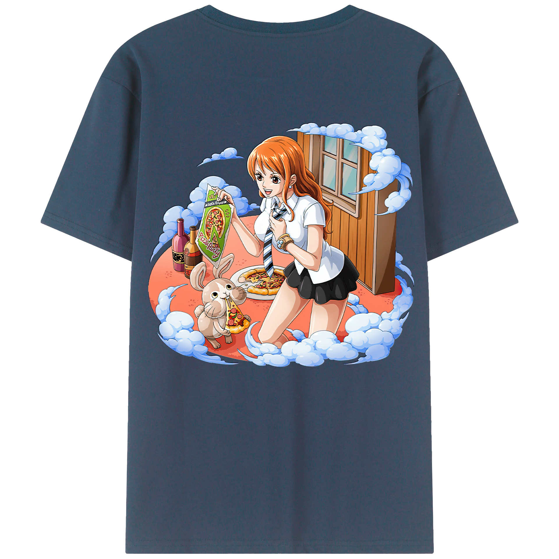（画像用） ワンピース ナミ ONE PIECE Nami 綿100％ メンズ半袖Tシャツ（バックプリント） 通気性