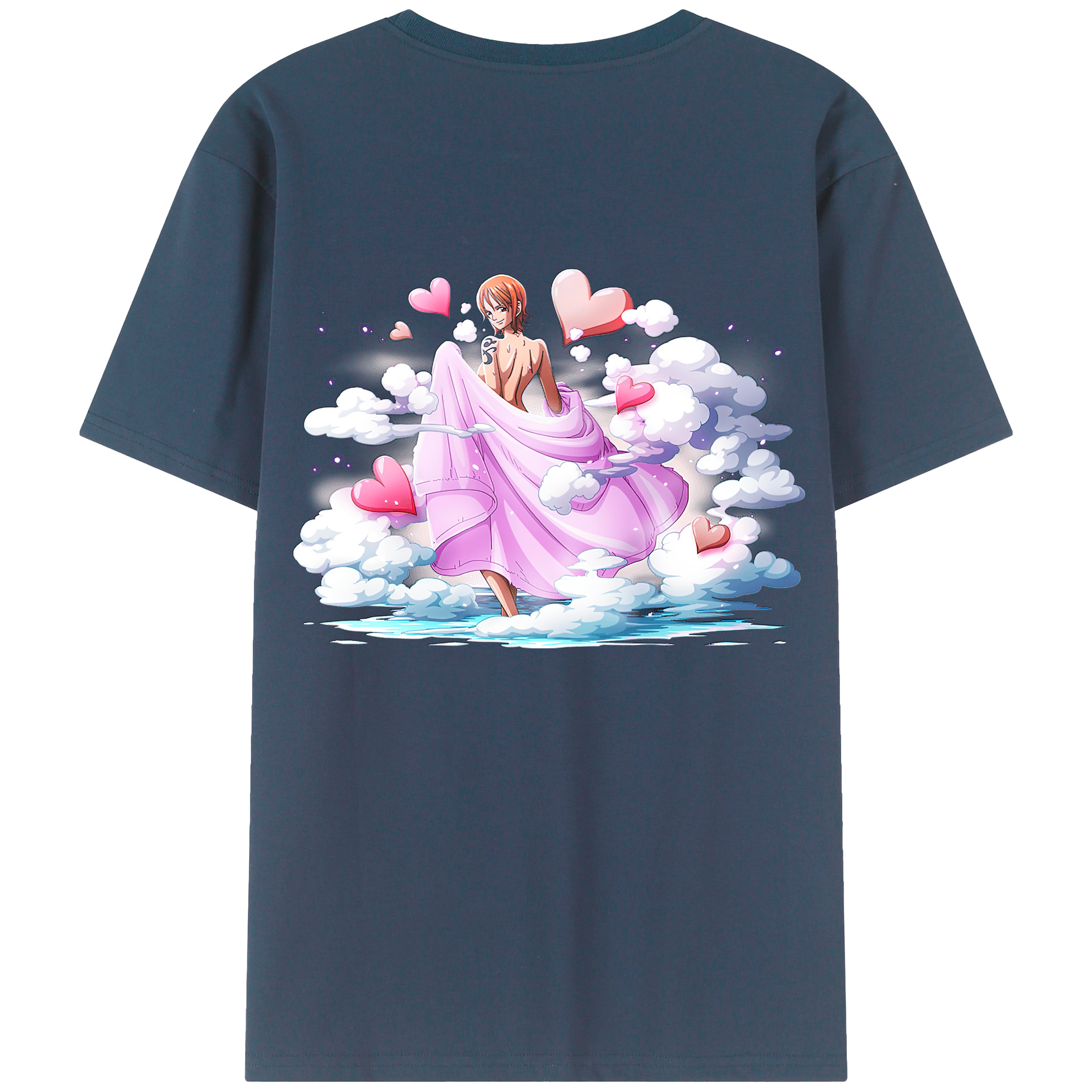 （画像用） ワンピース ナミ ONE PIECE Nami 綿100％ メンズ半袖Tシャツ（バックプリント） 通気性