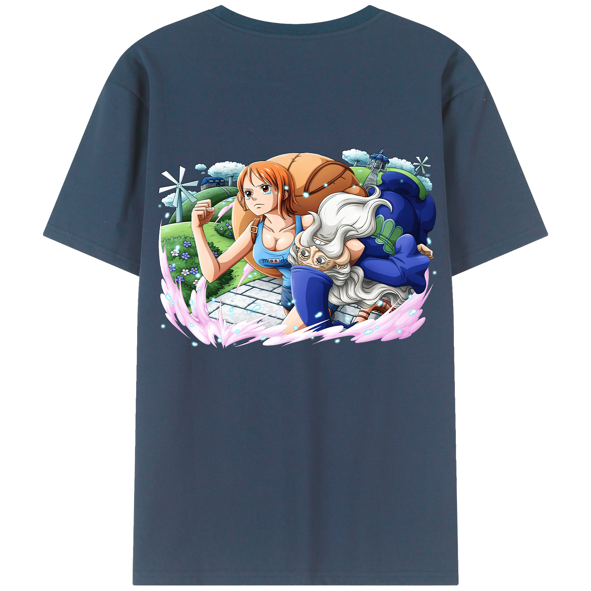 （画像用） ワンピース ナミ ONE PIECE Nami 綿100％ メンズ半袖Tシャツ（バックプリント） 通気性