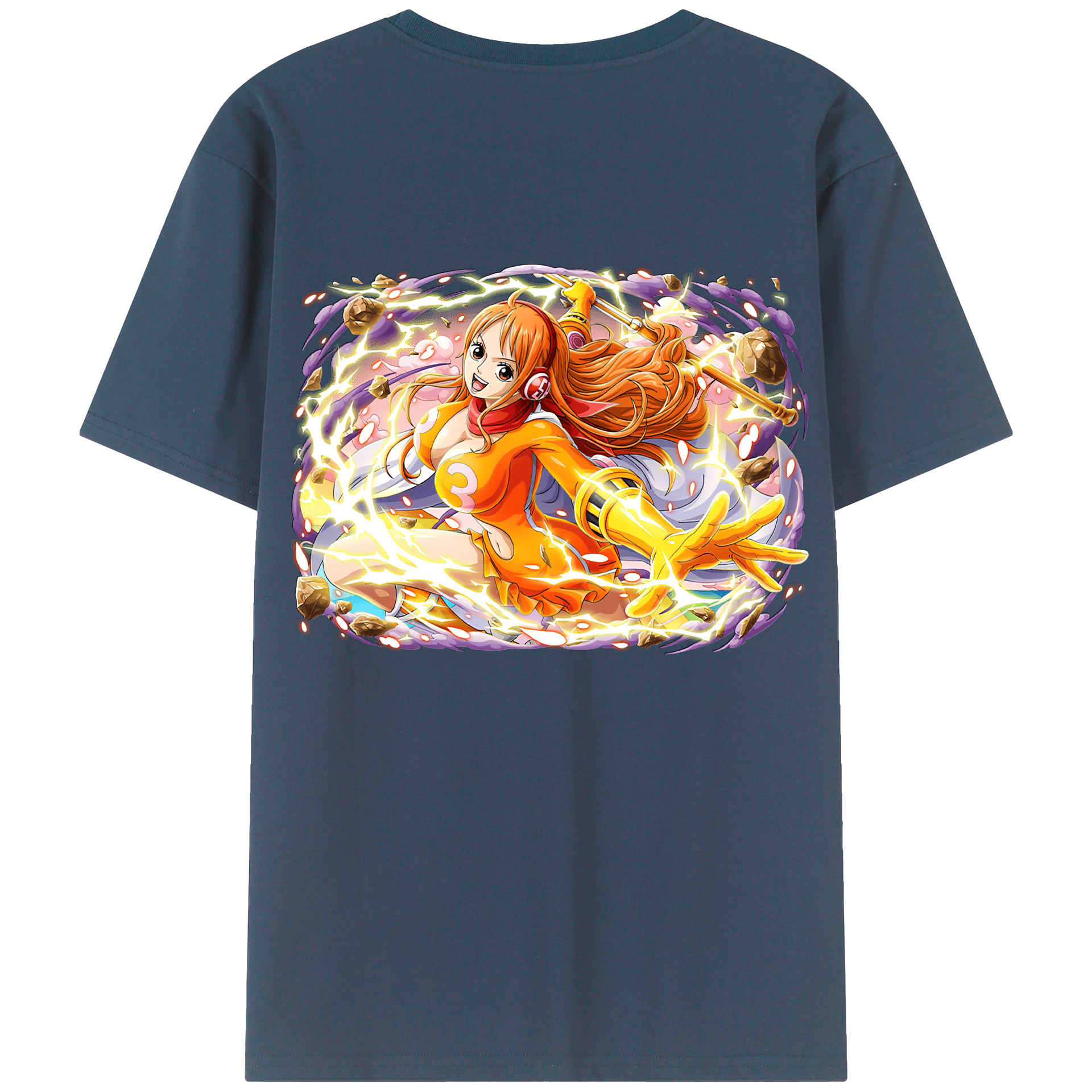 （画像用） ワンピース ナミ ONE PIECE Nami 綿100％ メンズ半袖Tシャツ（バックプリント） 通気性