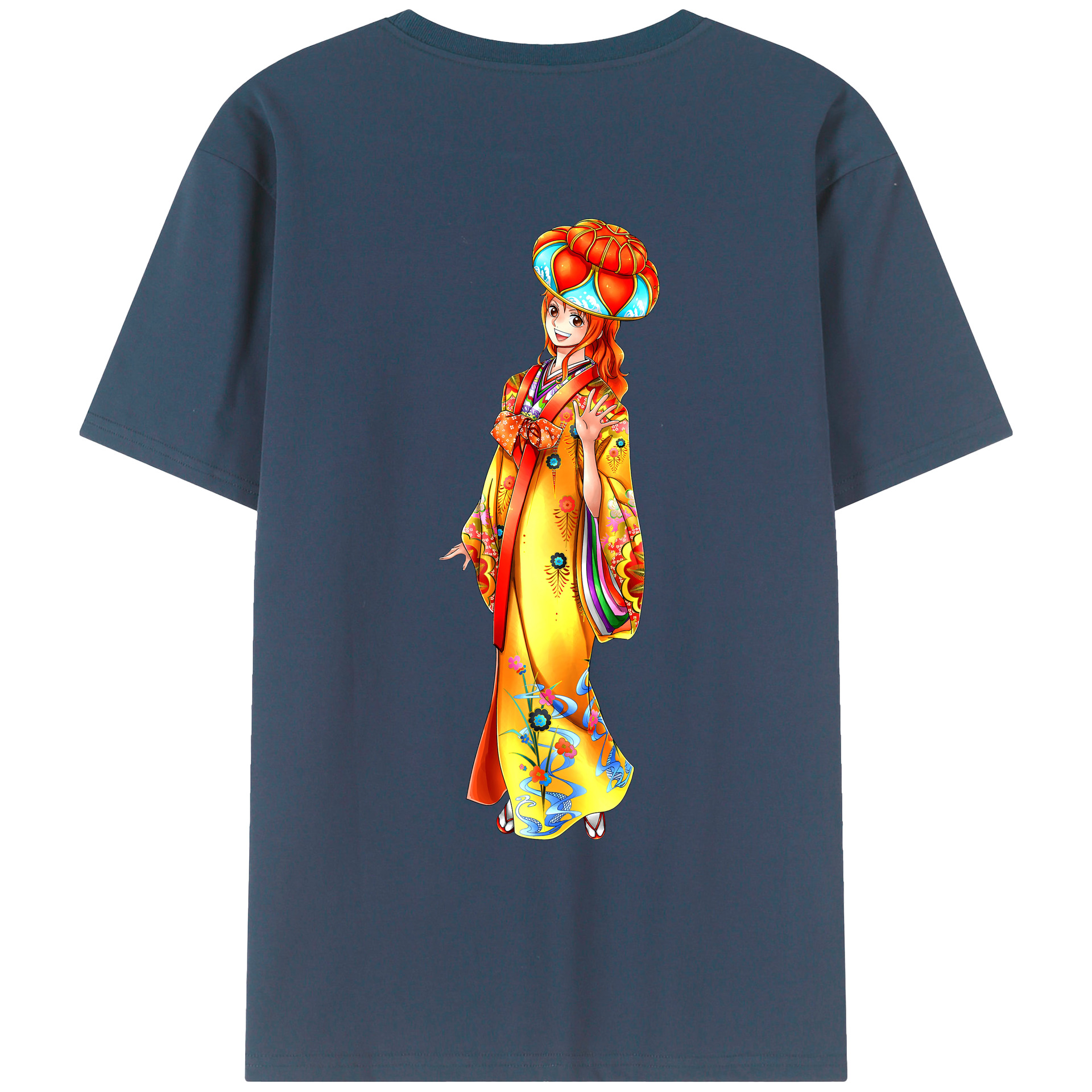 （画像用） ワンピース ナミ ONE PIECE Nami 綿100％ メンズ半袖Tシャツ（バックプリント） 通気性