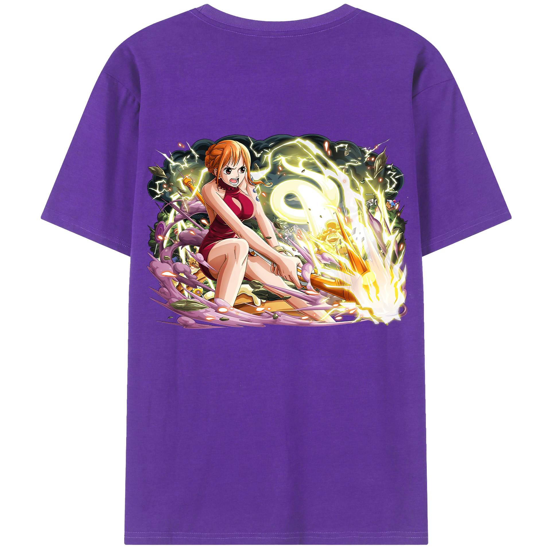 （画像用） ワンピース ナミ ONE PIECE Nami 綿100％ メンズ半袖Tシャツ（バックプリント） 通気性