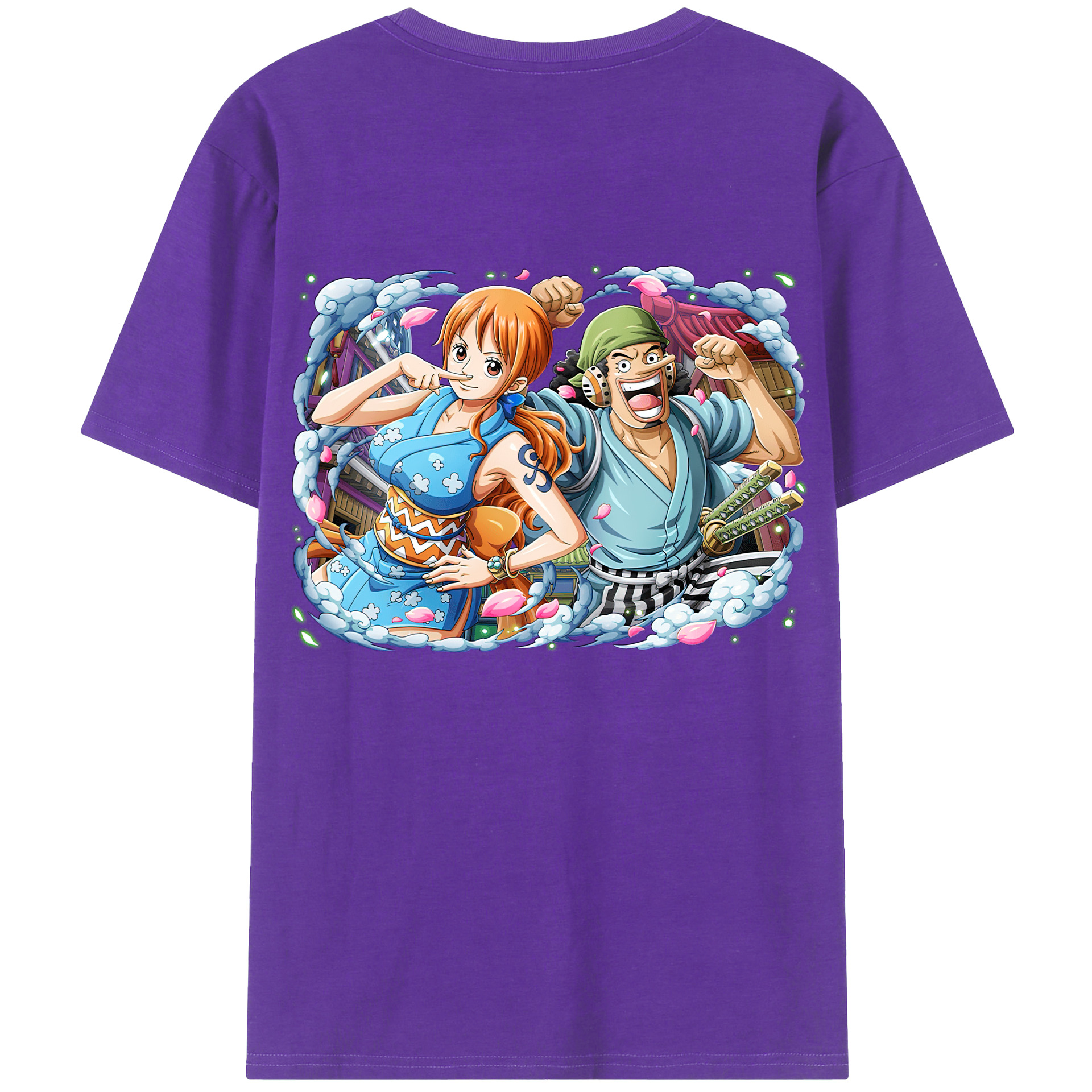 （画像用） ワンピース ナミ ONE PIECE Nami 綿100％ メンズ半袖Tシャツ（バックプリント） 通気性