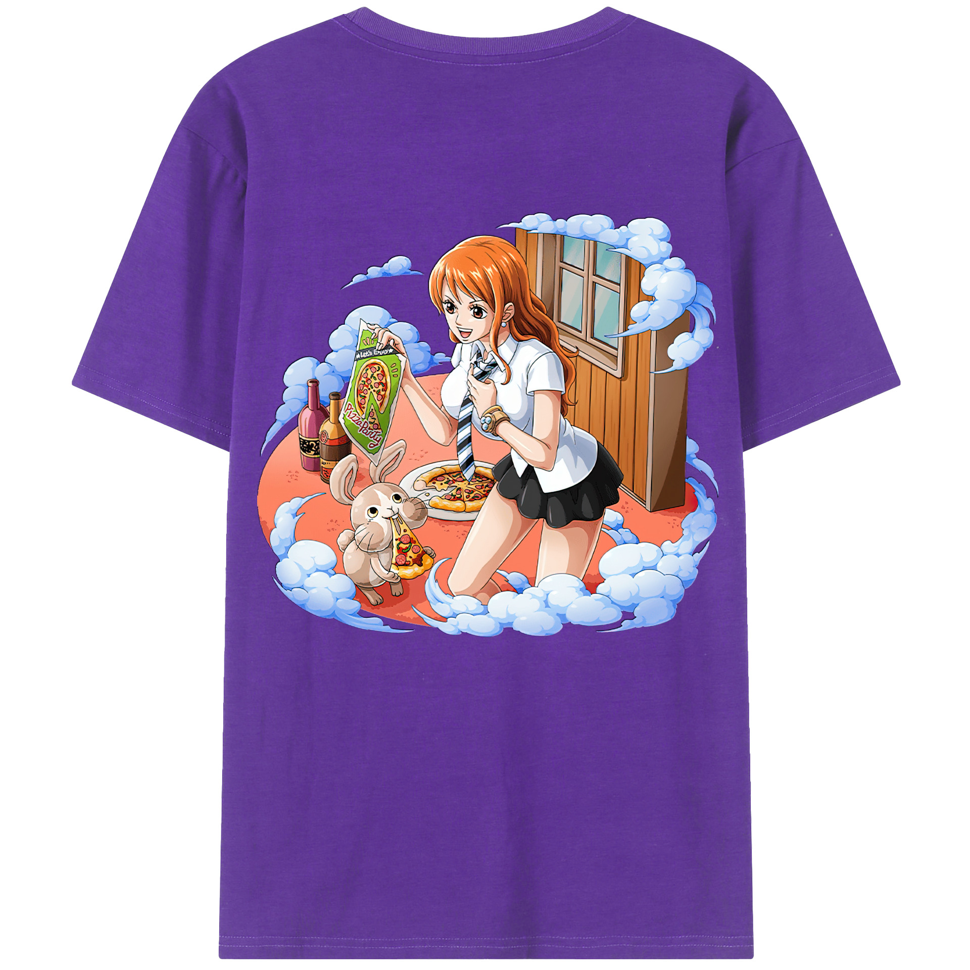 （画像用） ワンピース ナミ ONE PIECE Nami 綿100％ メンズ半袖Tシャツ（バックプリント） 通気性