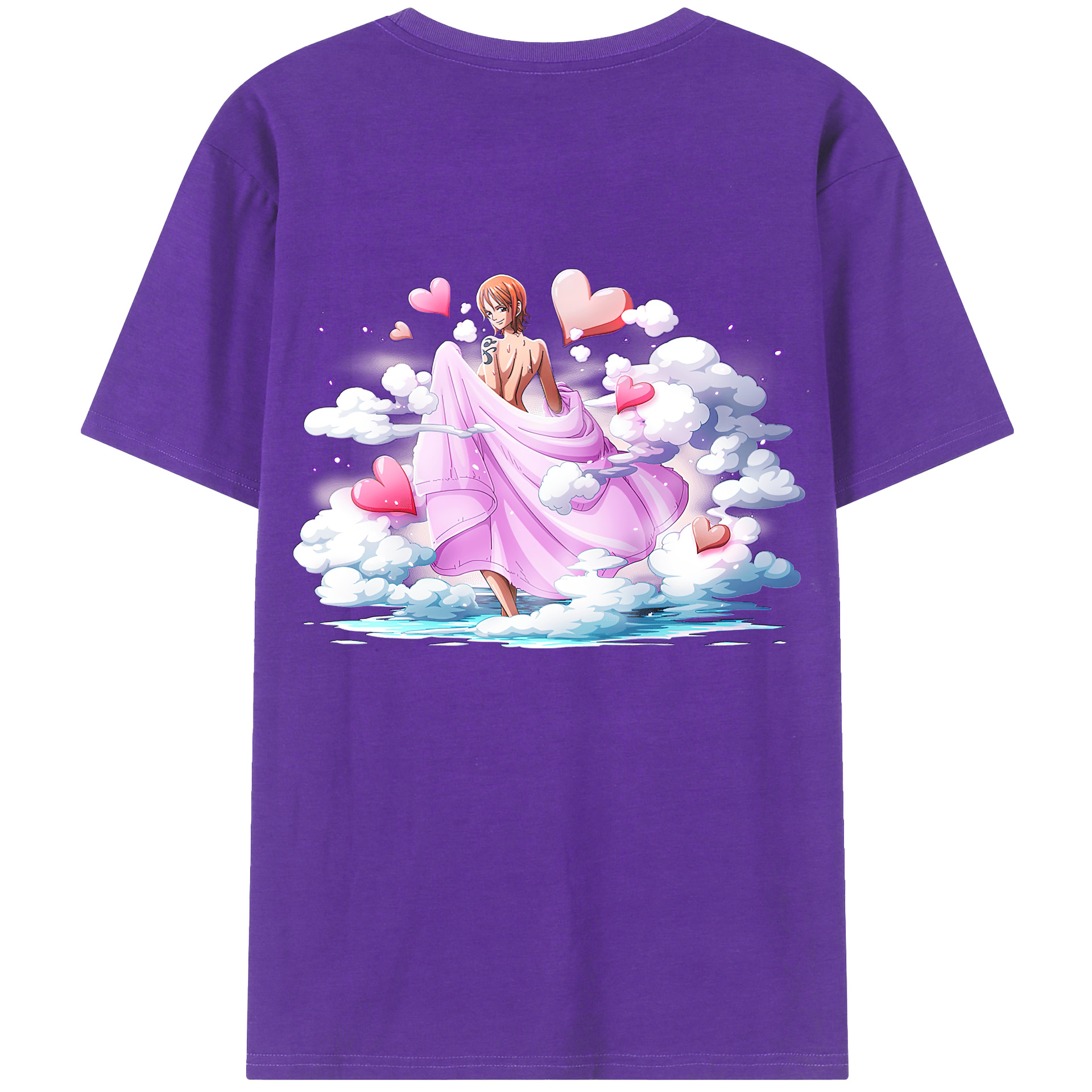 （画像用） ワンピース ナミ ONE PIECE Nami 綿100％ メンズ半袖Tシャツ（バックプリント） 通気性