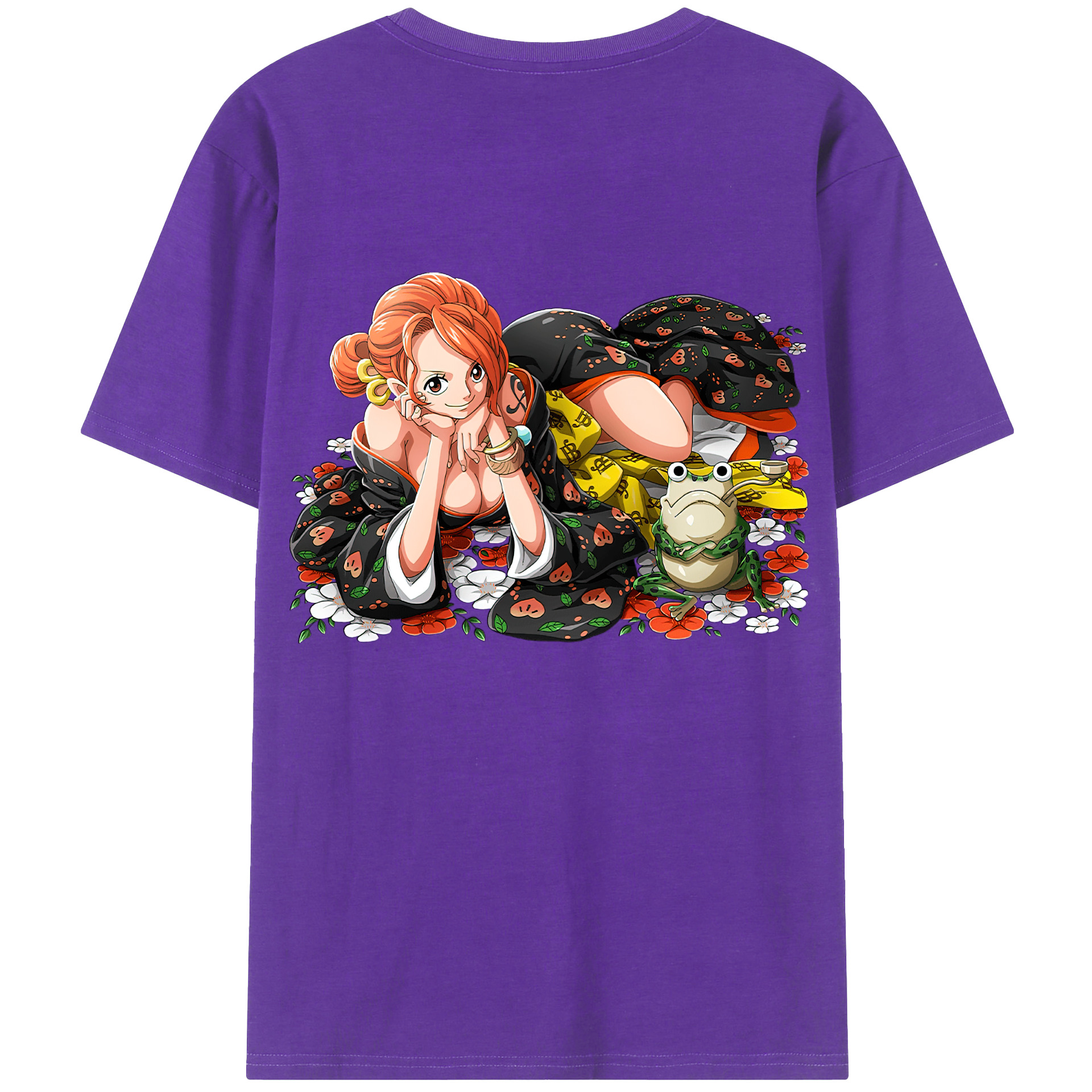 （画像用） ワンピース ナミ ONE PIECE Nami 綿100％ メンズ半袖Tシャツ（バックプリント） 通気性