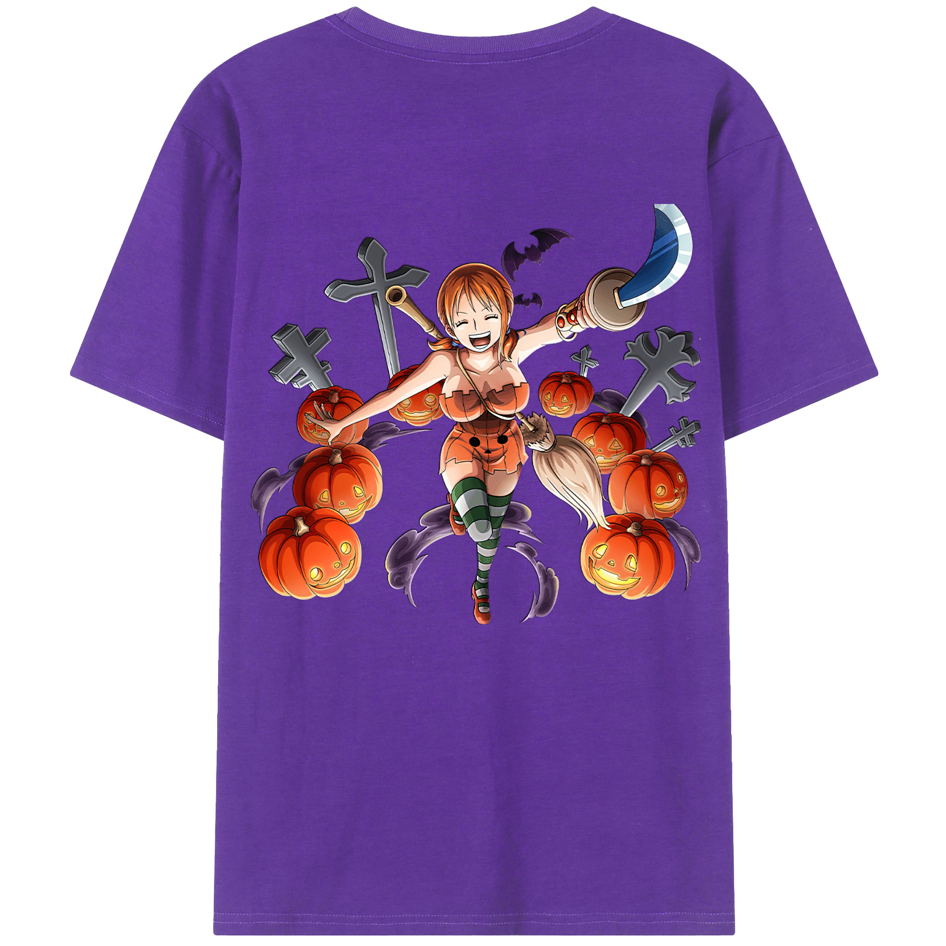 （画像用） ワンピース ナミ ONE PIECE Nami 綿100％ メンズ半袖Tシャツ（バックプリント） 通気性