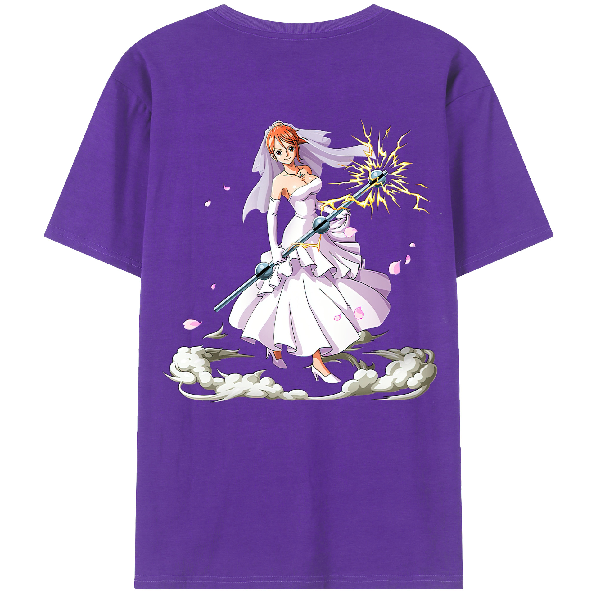 （画像用） ワンピース ナミ ONE PIECE Nami 綿100％ メンズ半袖Tシャツ（バックプリント） 通気性