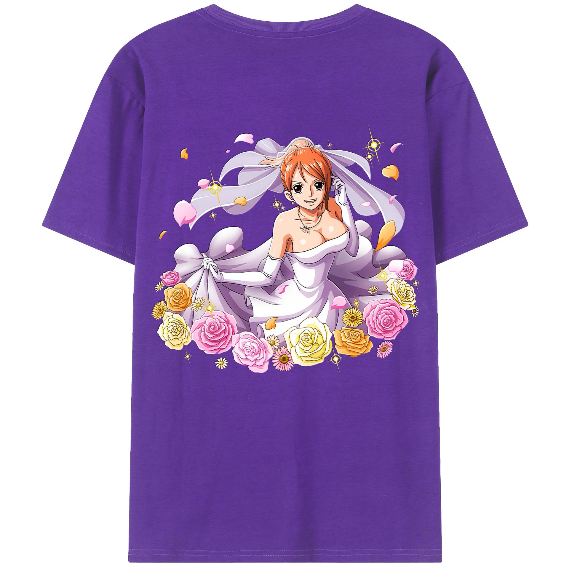 （画像用） ワンピース ナミ ONE PIECE Nami 綿100％ メンズ半袖Tシャツ（バックプリント） 通気性