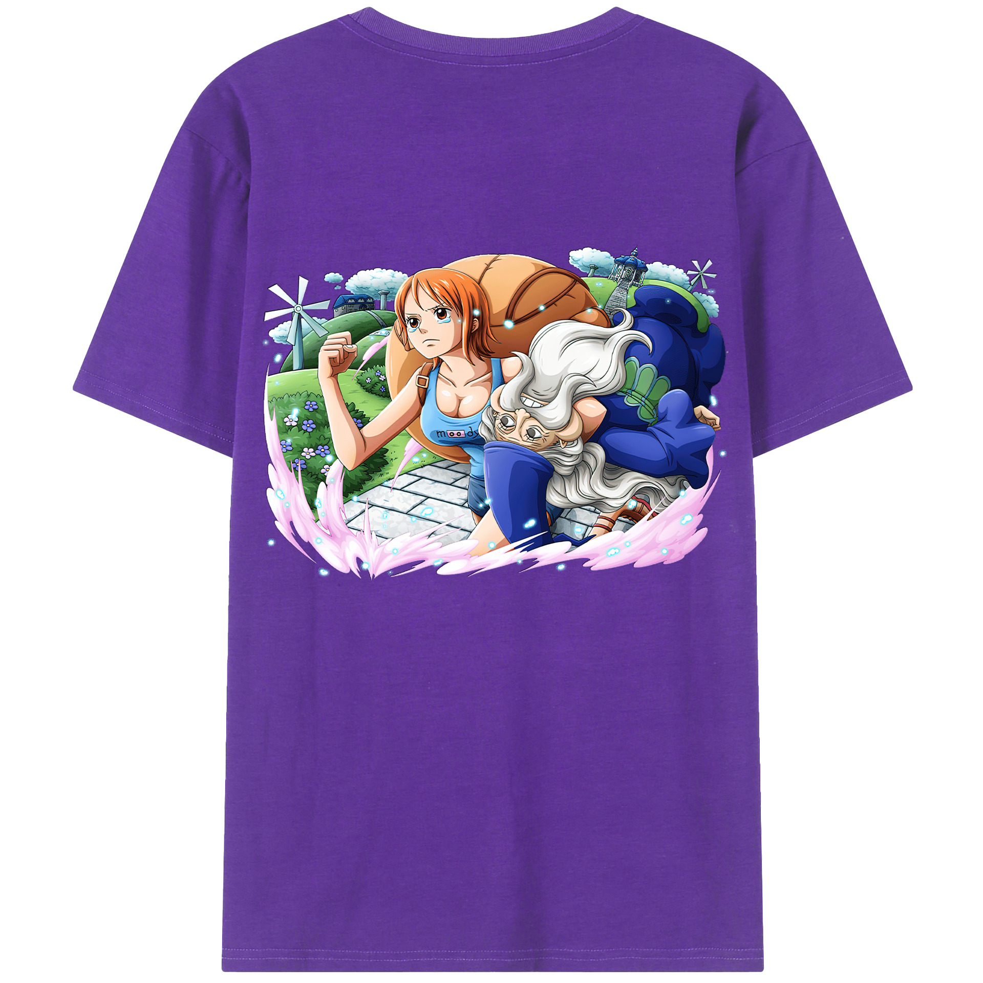 （画像用） ワンピース ナミ ONE PIECE Nami 綿100％ メンズ半袖Tシャツ（バックプリント） 通気性