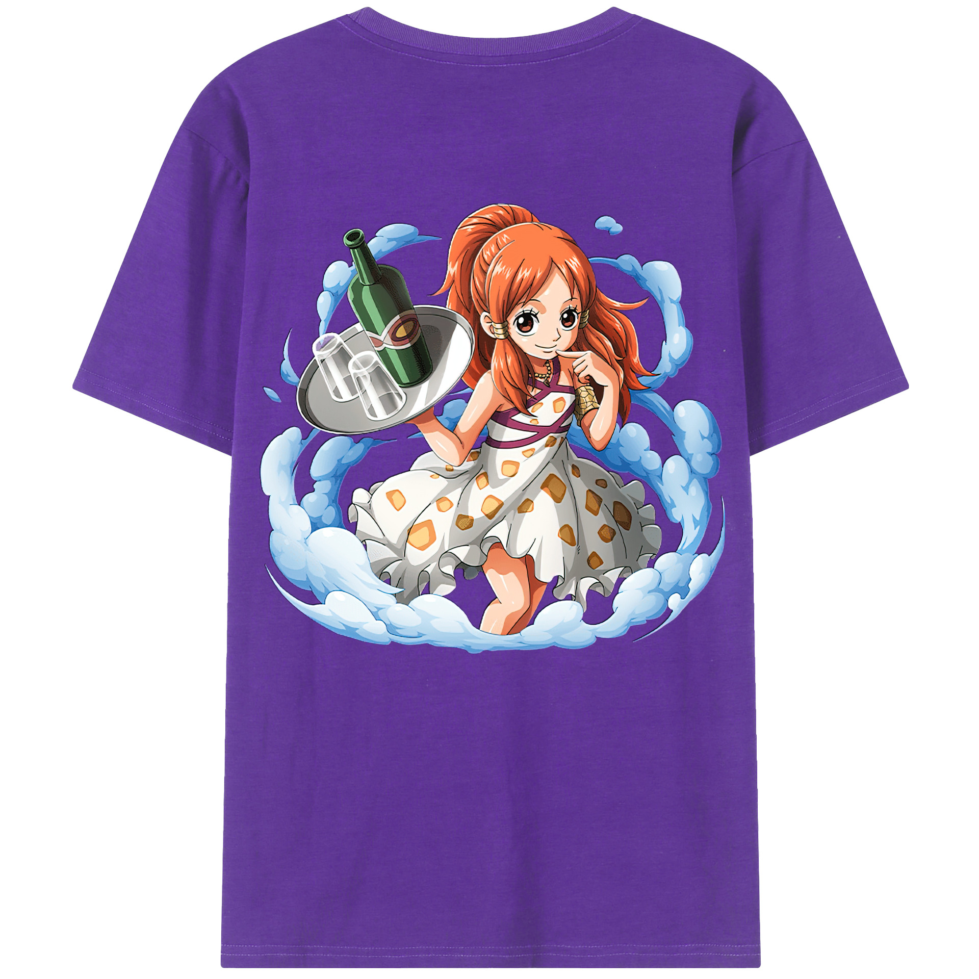 （画像用） ワンピース ナミ ONE PIECE Nami 綿100％ メンズ半袖Tシャツ（バックプリント） 通気性
