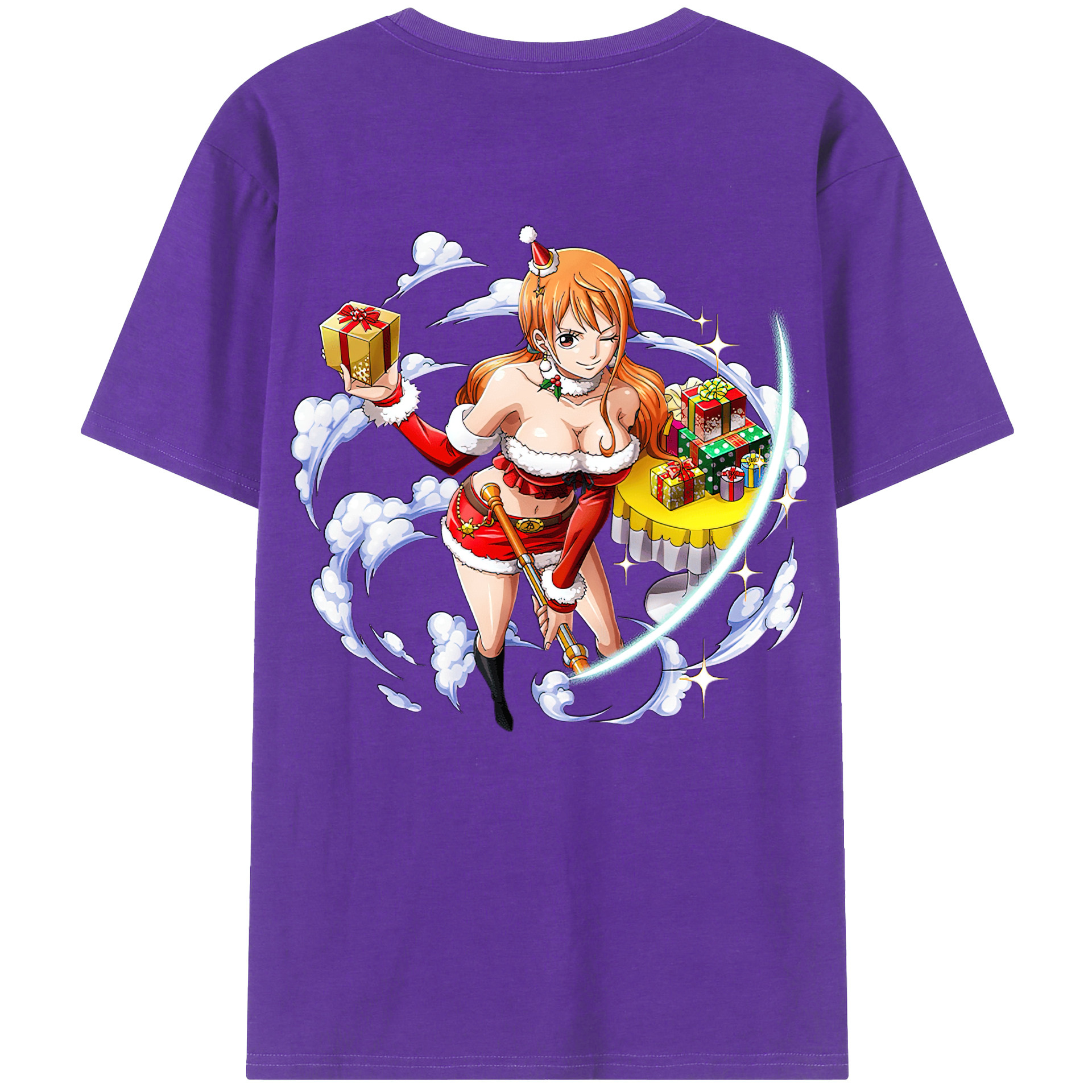 （画像用） ワンピース ナミ ONE PIECE Nami 綿100％ メンズ半袖Tシャツ（バックプリント） 通気性
