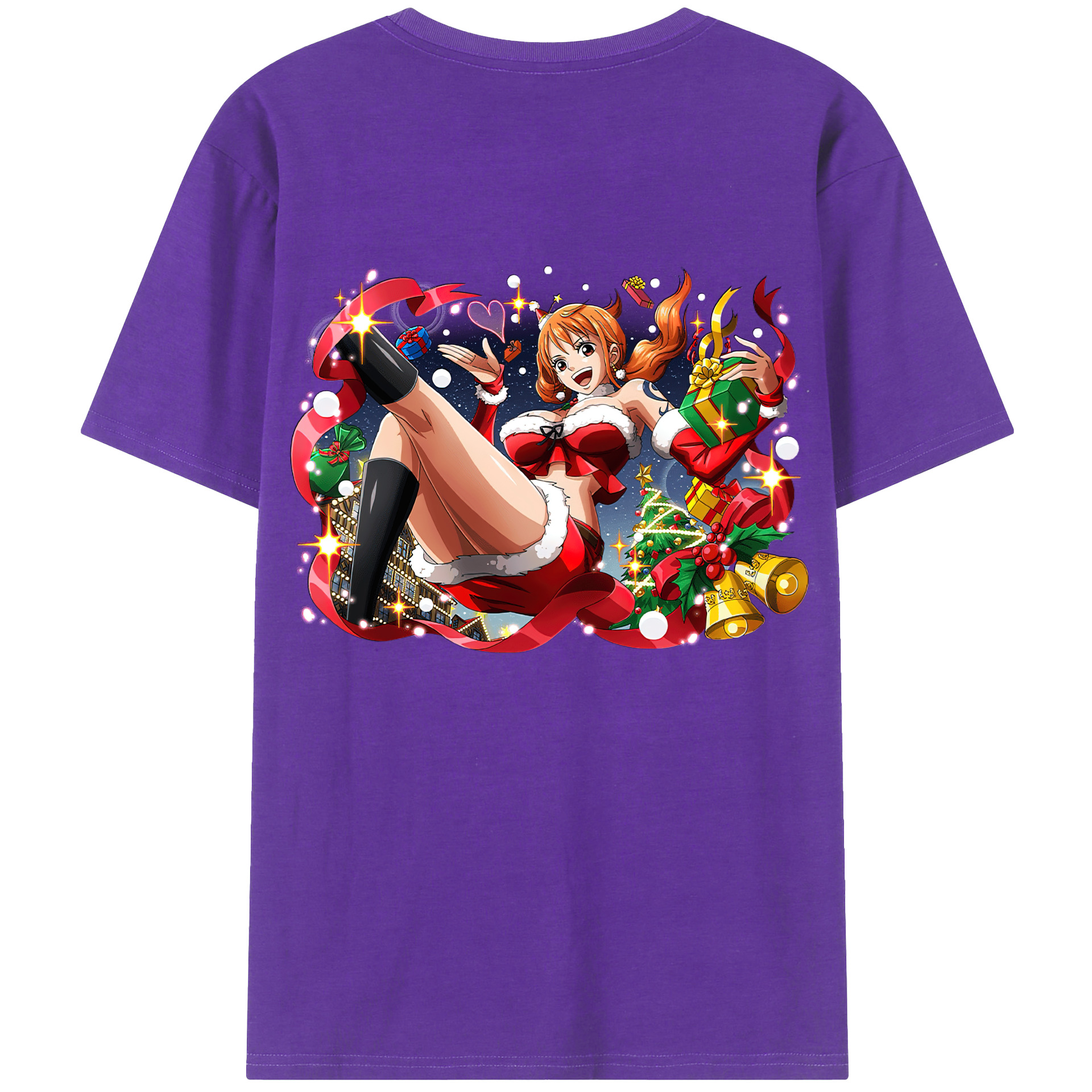 （画像用） ワンピース ナミ ONE PIECE Nami 綿100％ メンズ半袖Tシャツ（バックプリント） 通気性