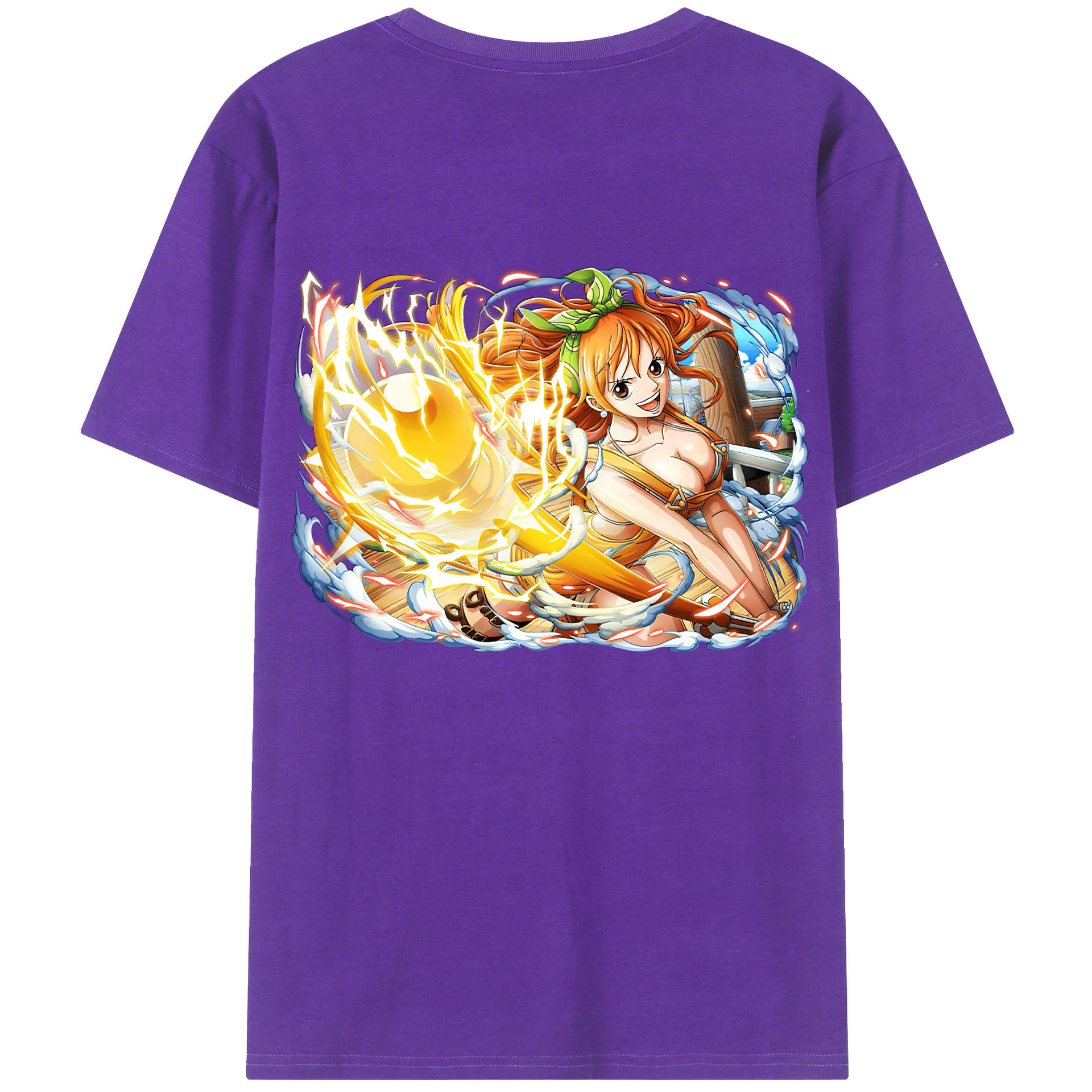 （画像用） ワンピース ナミ ONE PIECE Nami 綿100％ メンズ半袖Tシャツ（バックプリント） 通気性