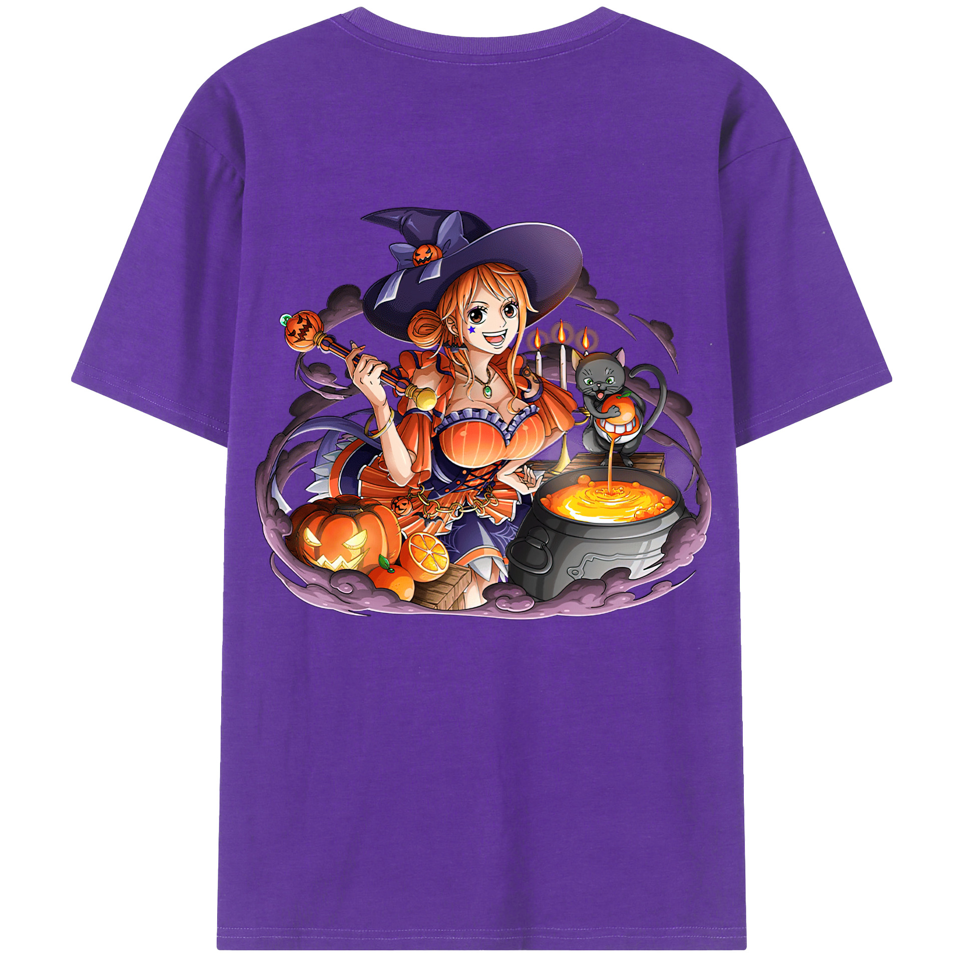 （画像用） ワンピース ナミ ONE PIECE Nami 綿100％ メンズ半袖Tシャツ（バックプリント） 通気性