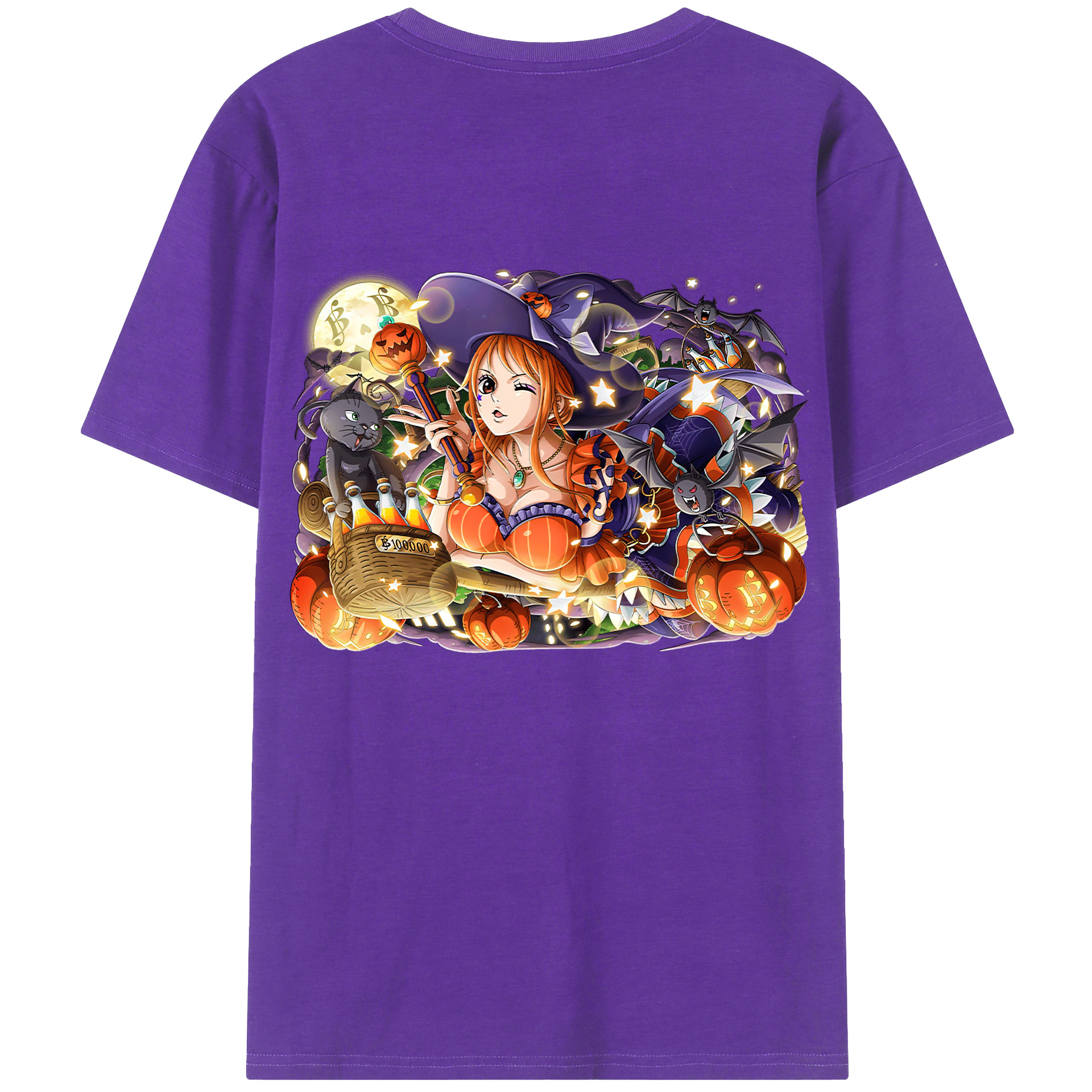 （画像用） ワンピース ナミ ONE PIECE Nami 綿100％ メンズ半袖Tシャツ（バックプリント） 通気性