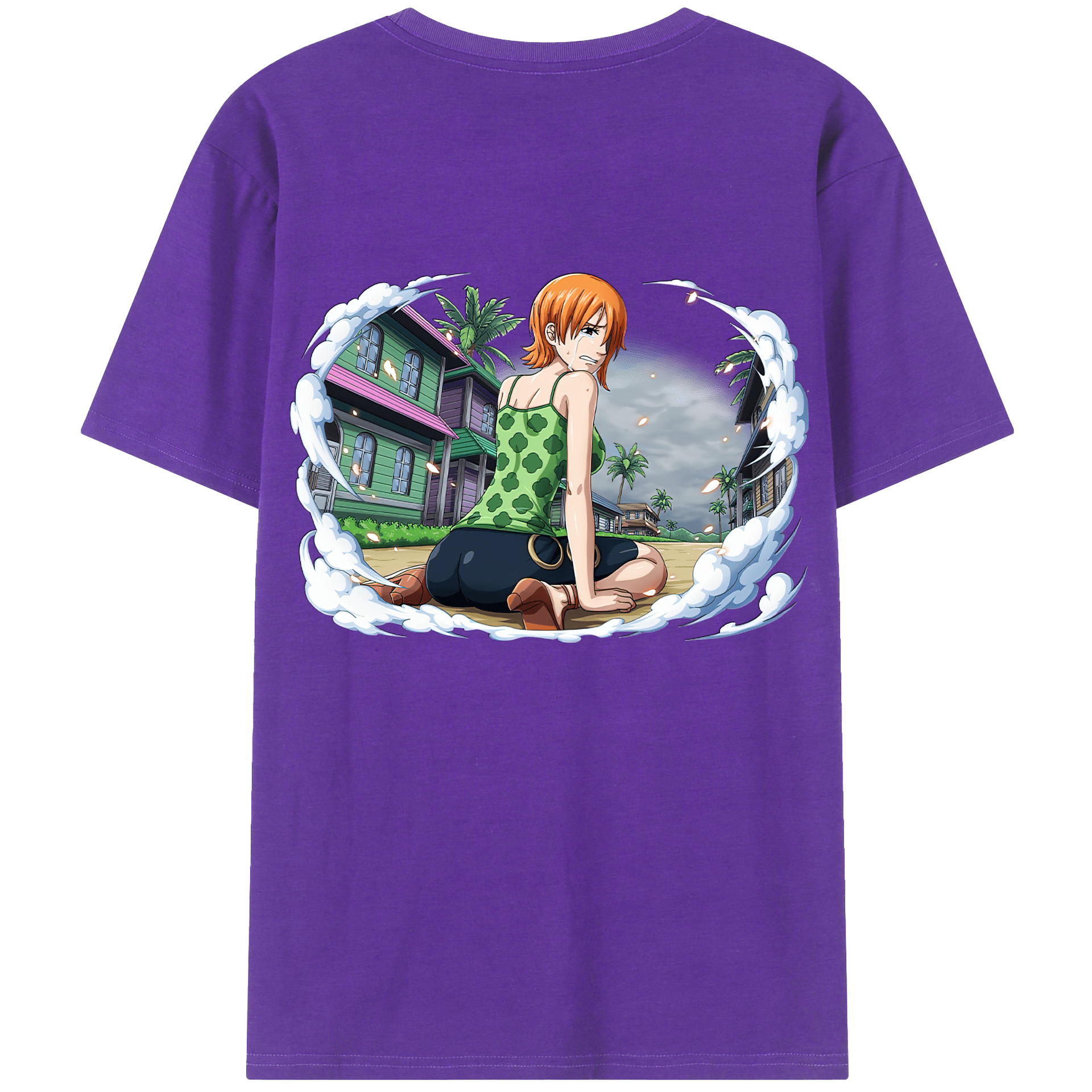 （画像用） ワンピース ナミ ONE PIECE Nami 綿100％ メンズ半袖Tシャツ（バックプリント） 通気性